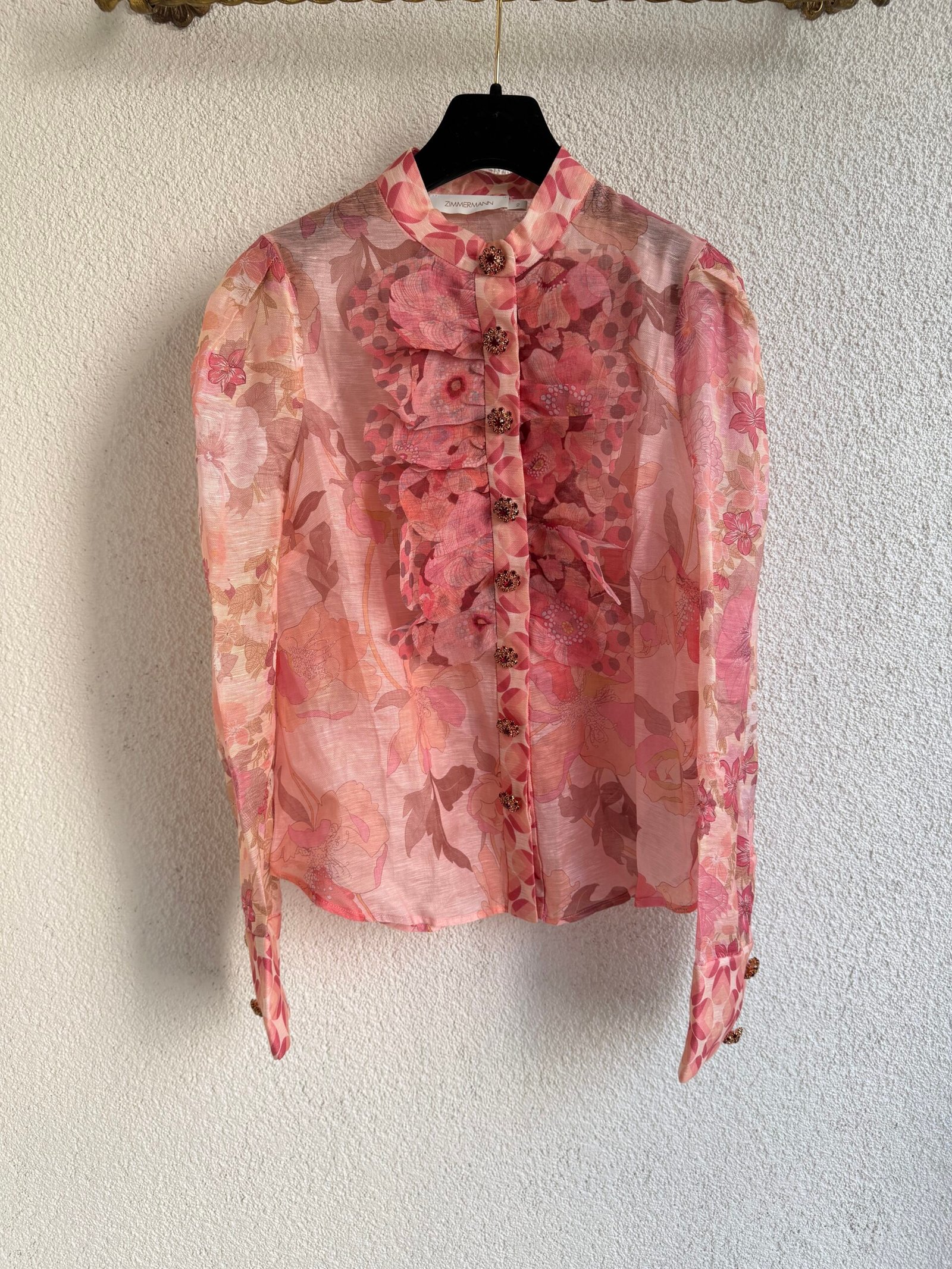 Zimmermann Floral Pattern Transparent Blouse - Görsel 6