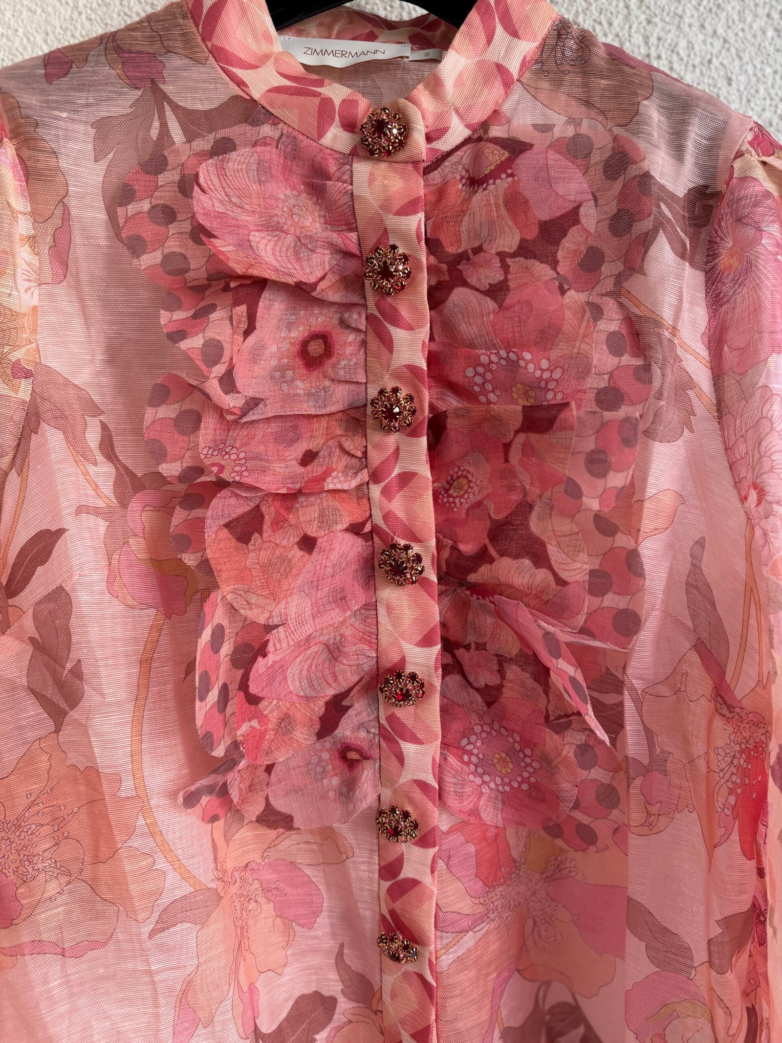 Zimmermann Floral Pattern Transparent Blouse - Görsel 4