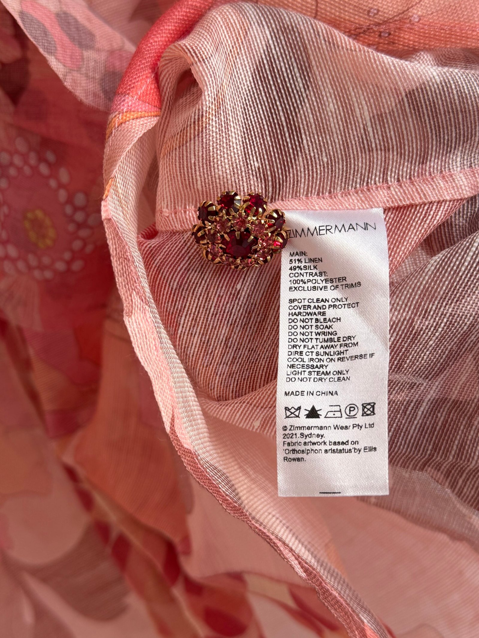 Zimmermann Floral Pattern Transparent Blouse - Görsel 7