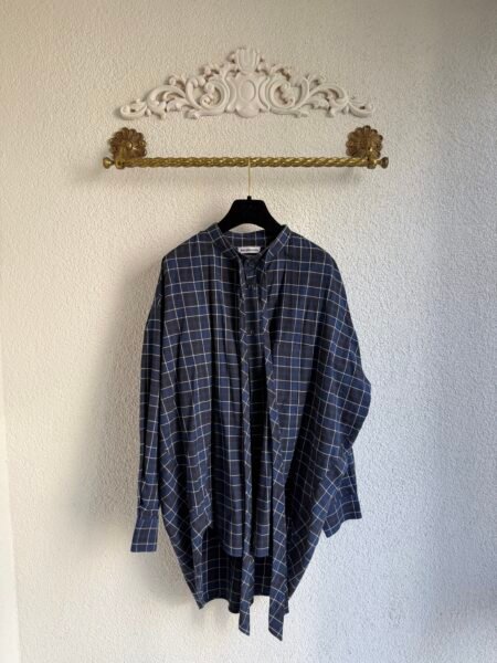 Balenciaga Logo Check Oversized Shirt