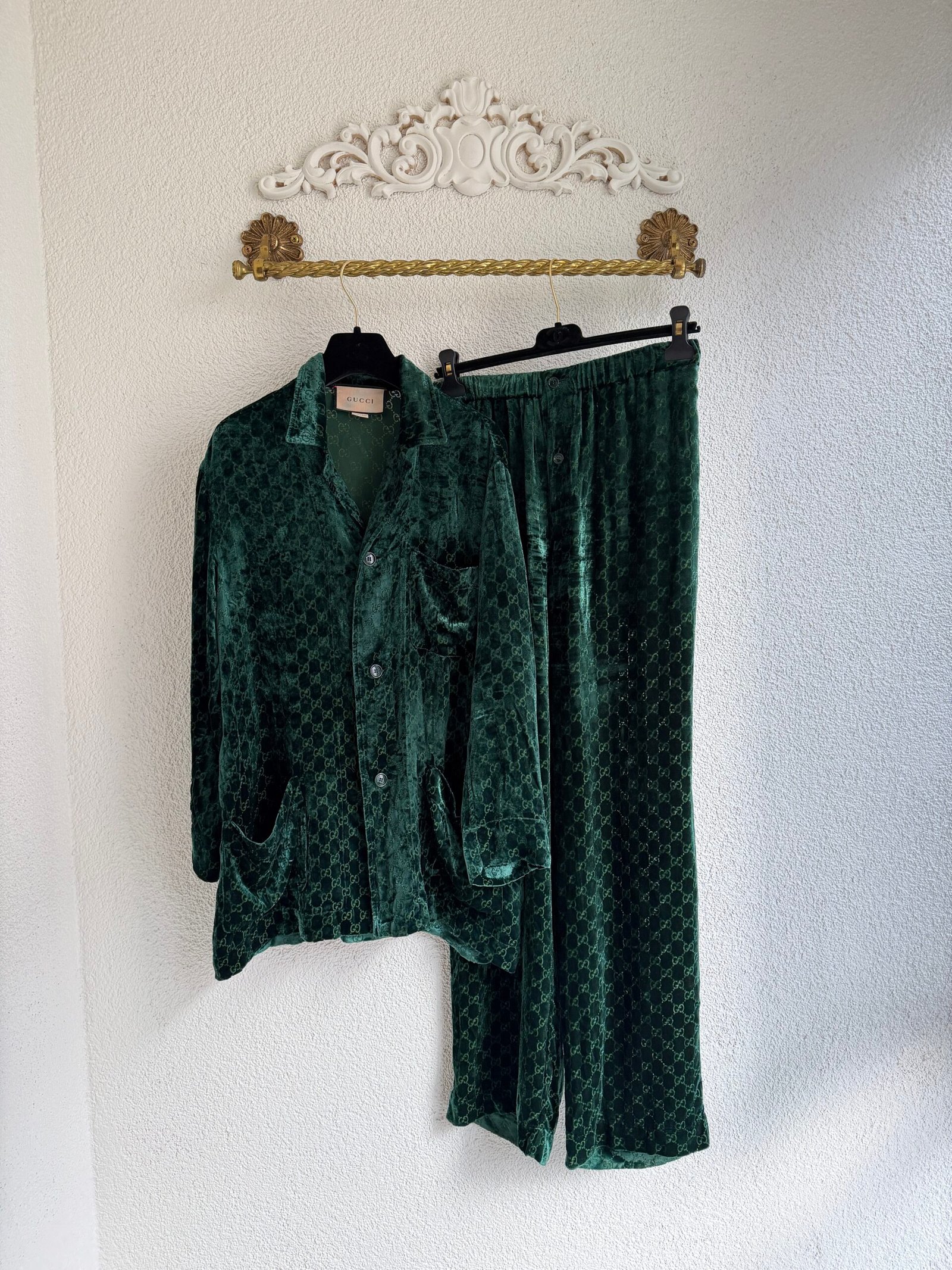 Gucci GG Logo Velvet Two-Piece Set