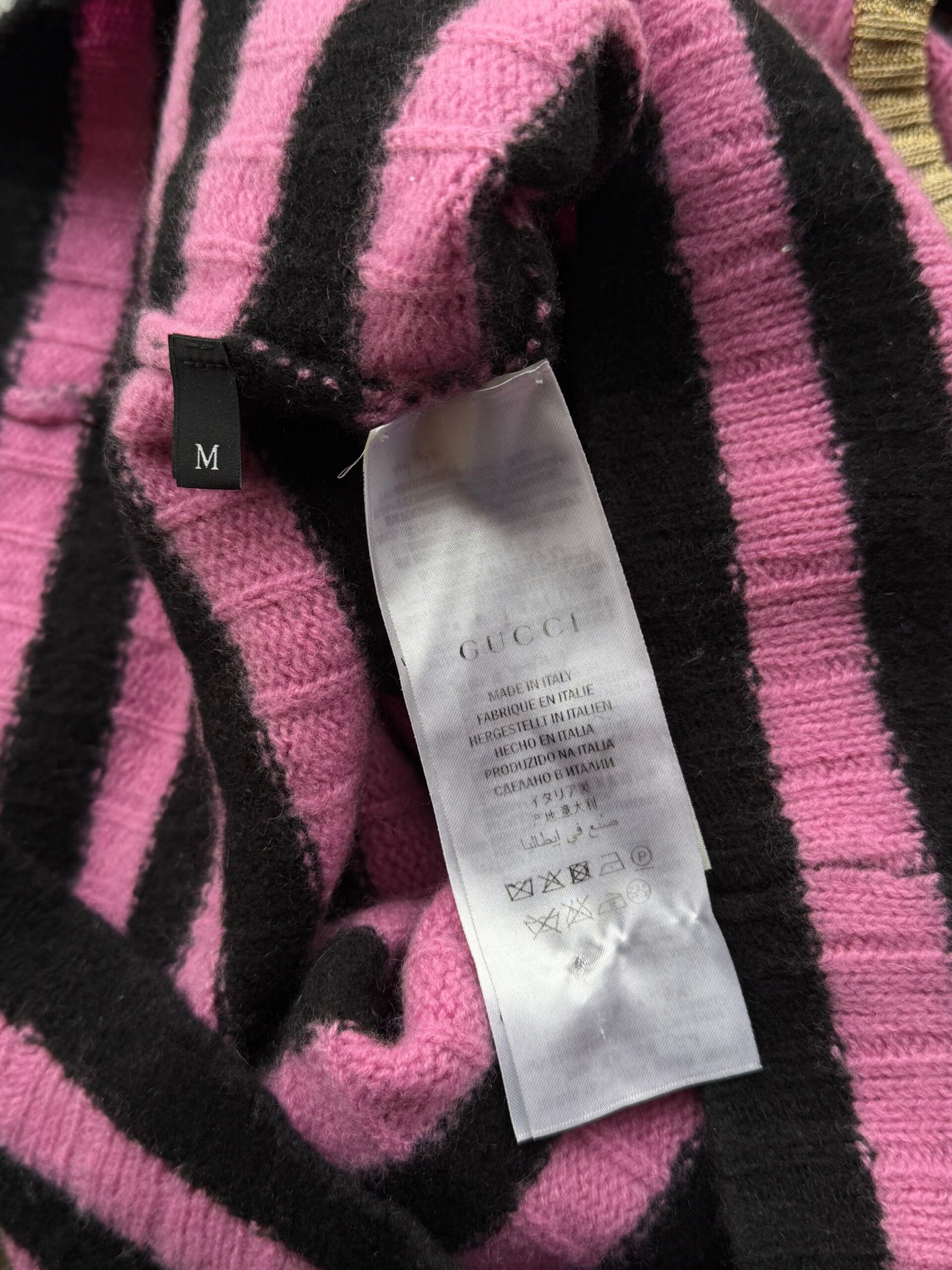 Gucci Cat Motif Striped Cashmere Jumper - Görsel 11