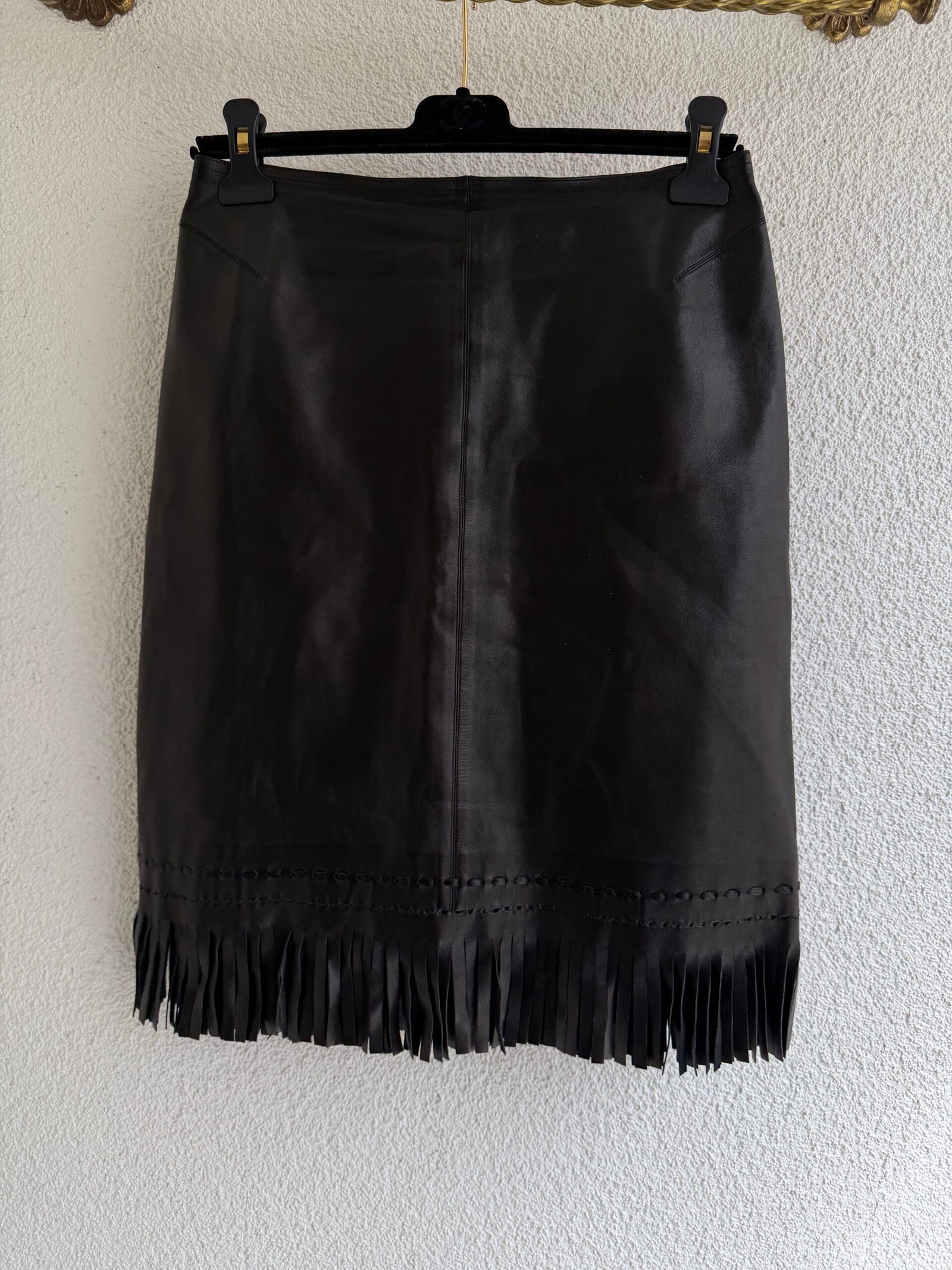 Alaia Fringed Mini Leather Skirt - Image 2