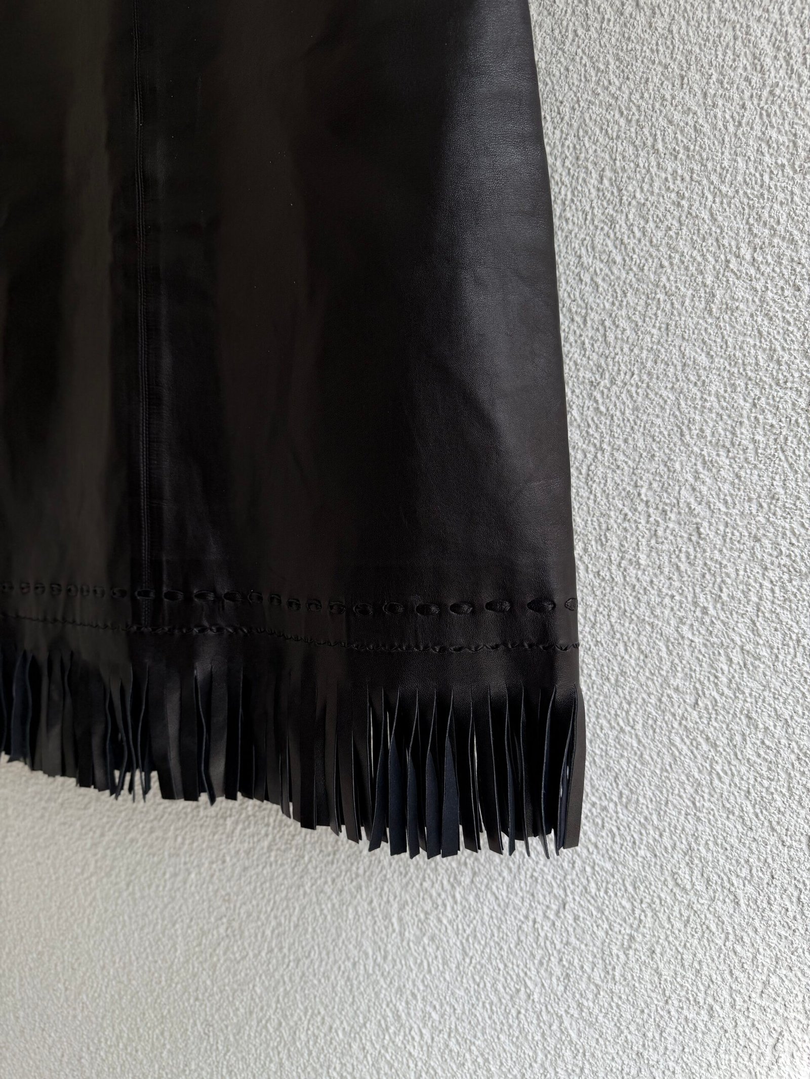 Alaia Fringed Mini Leather Skirt - Image 3