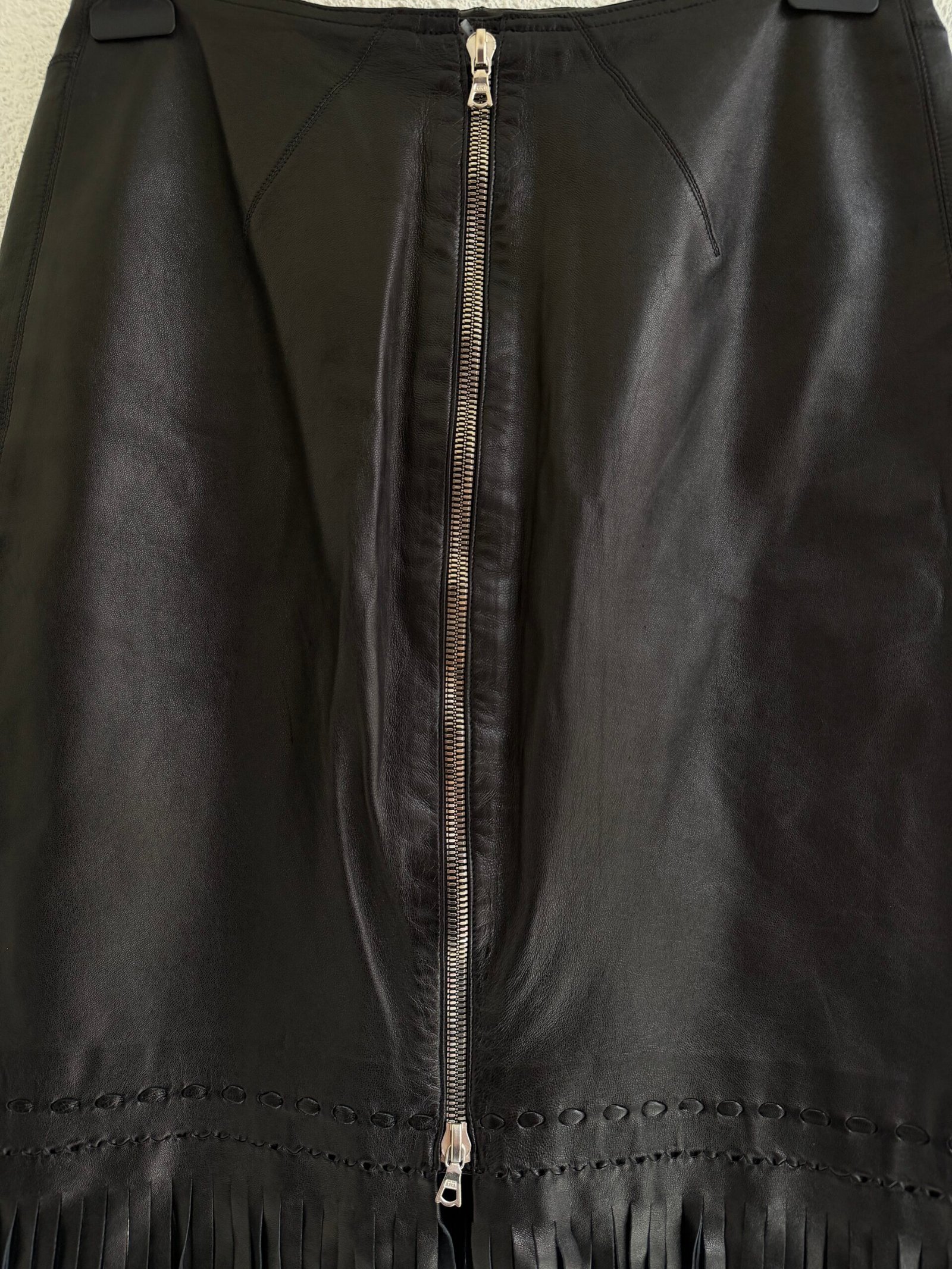 Alaia Fringed Mini Leather Skirt - Image 7