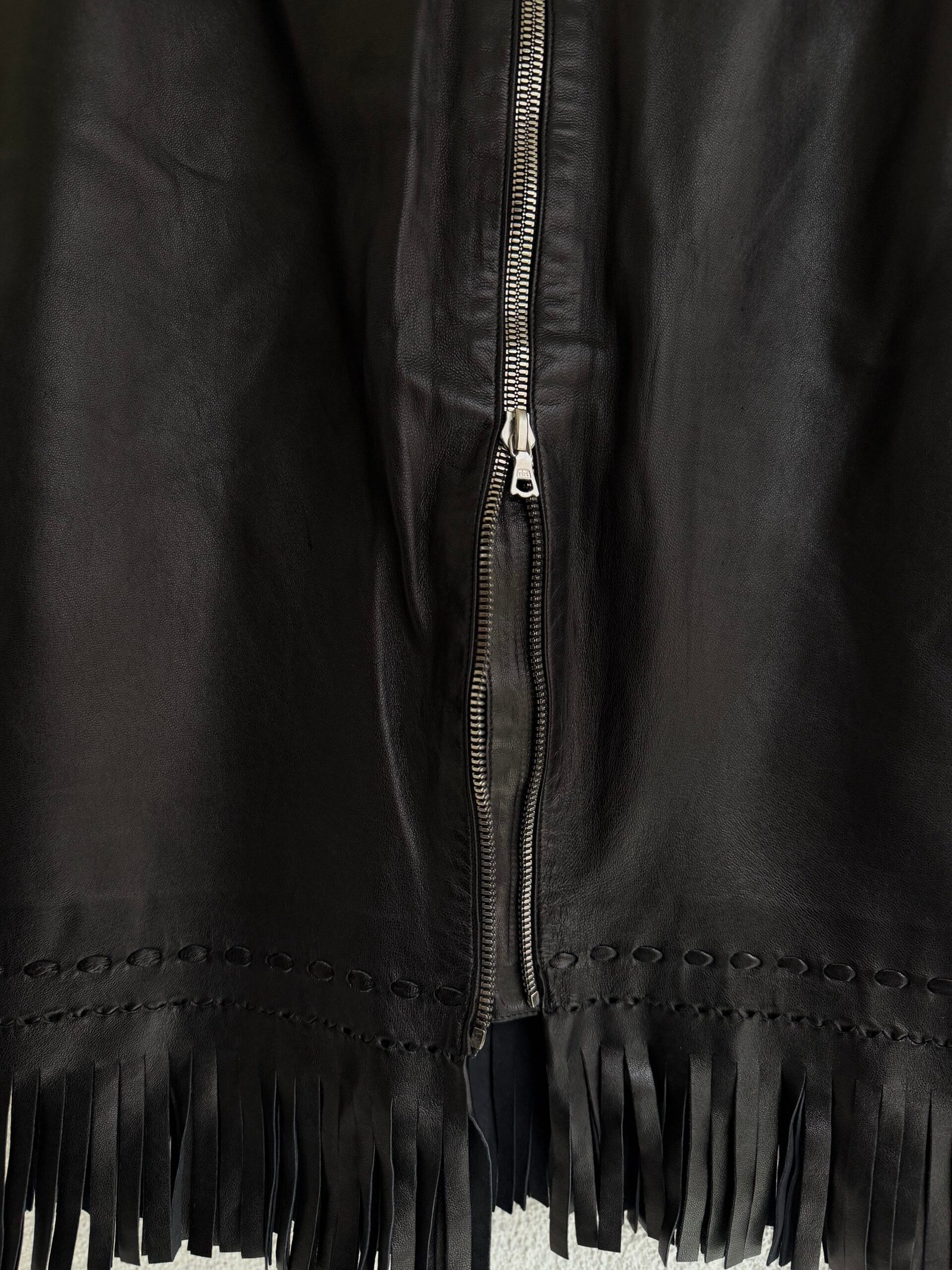 Alaia Fringed Mini Leather Skirt - Image 8