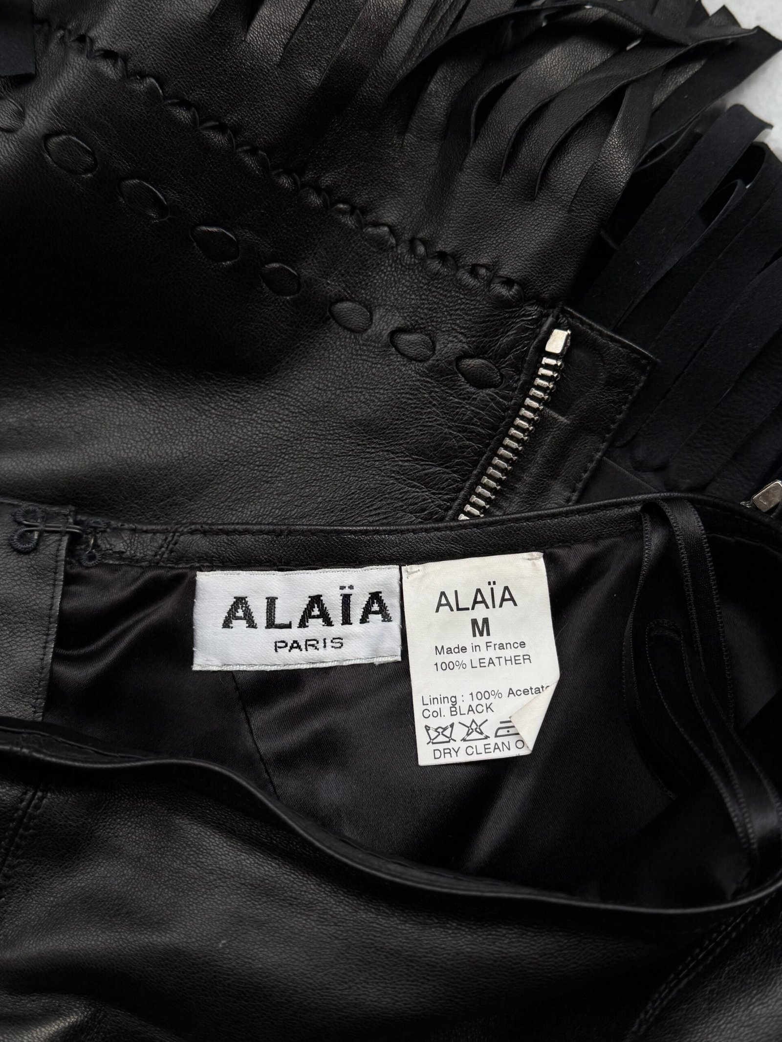 Alaia Fringed Mini Leather Skirt - Image 9