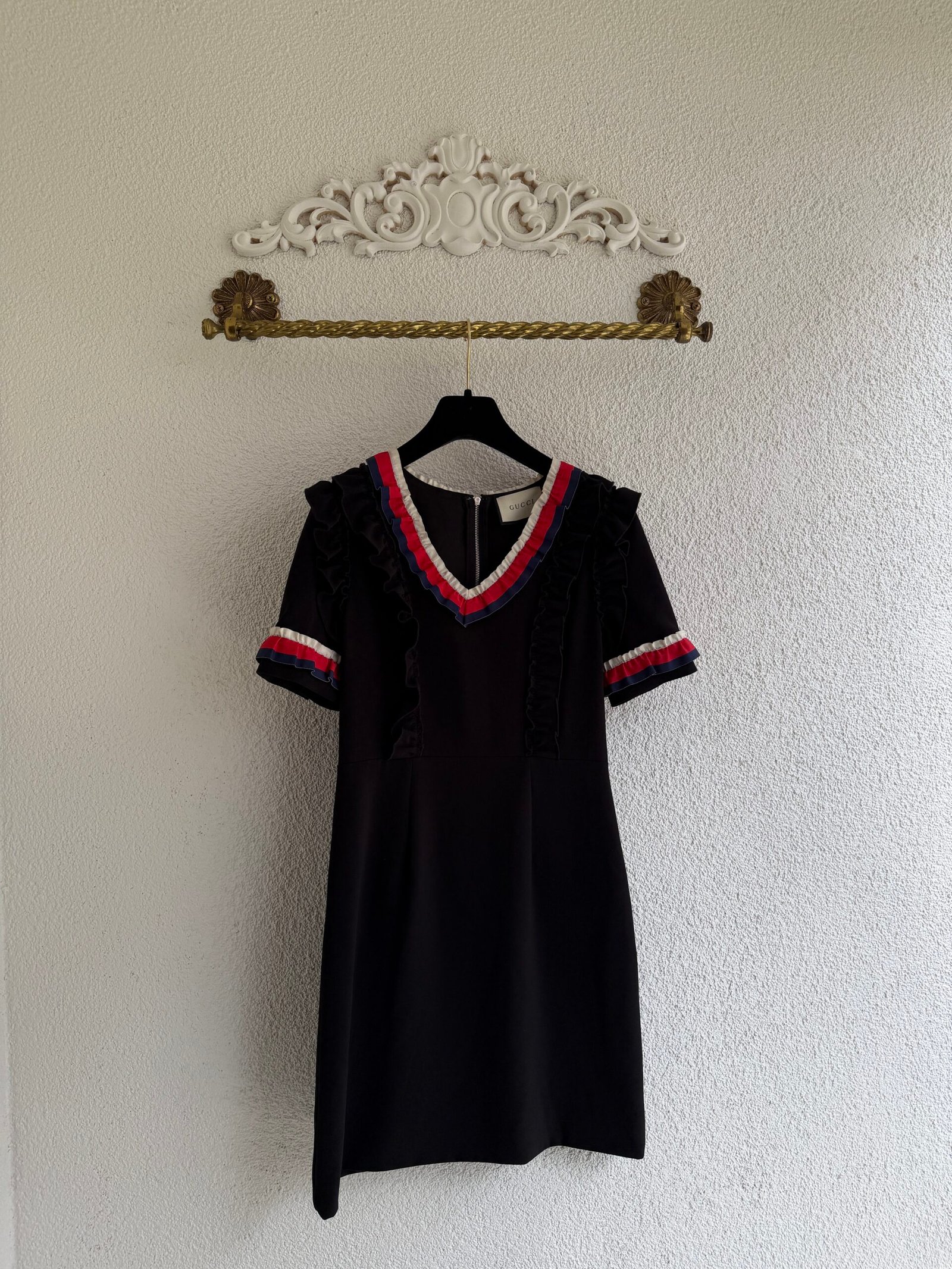 Gucci Ruffle Detail Mini Dress
