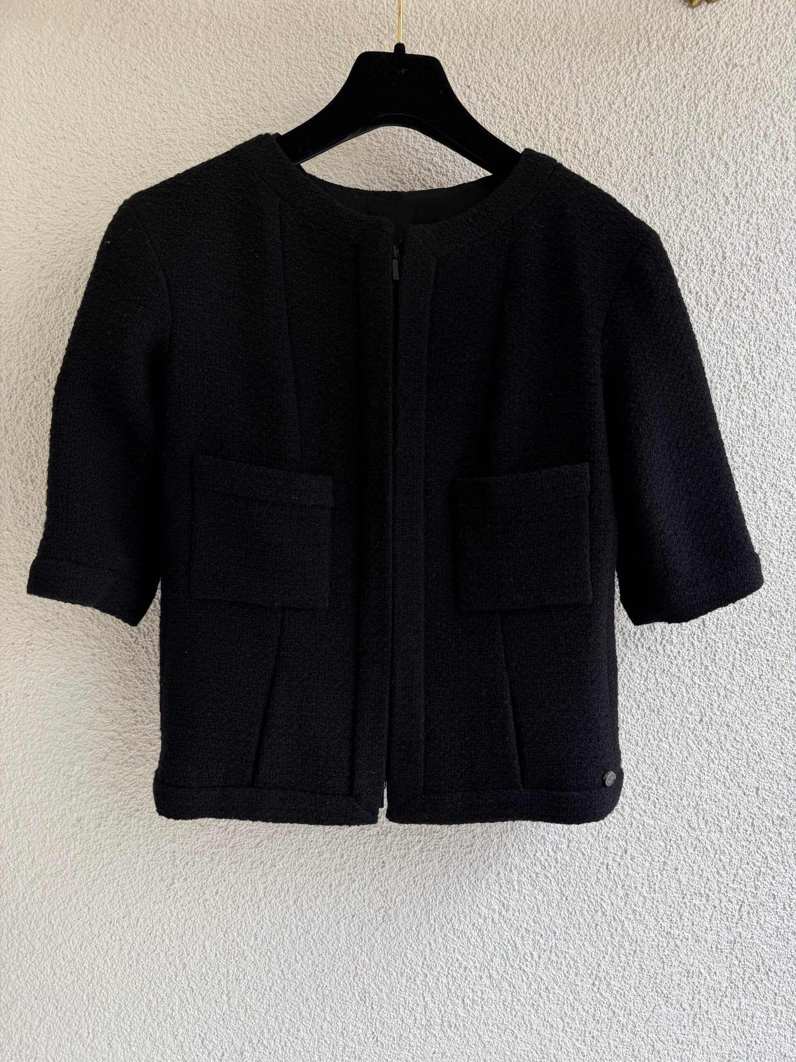 Chanel Zip-Front Short Tweed Jacket - Görsel 2