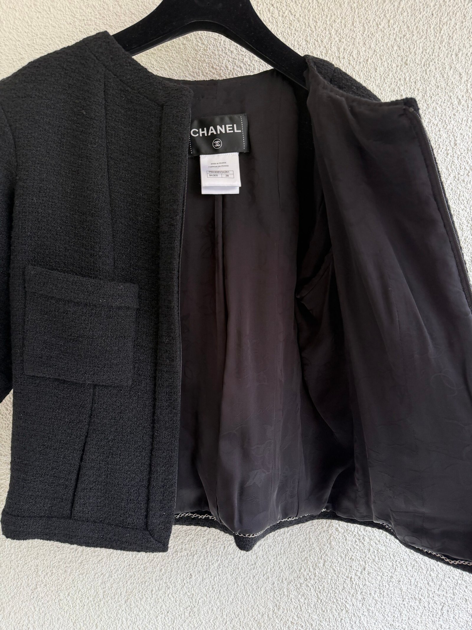 Chanel Zip-Front Short Tweed Jacket - Görsel 7