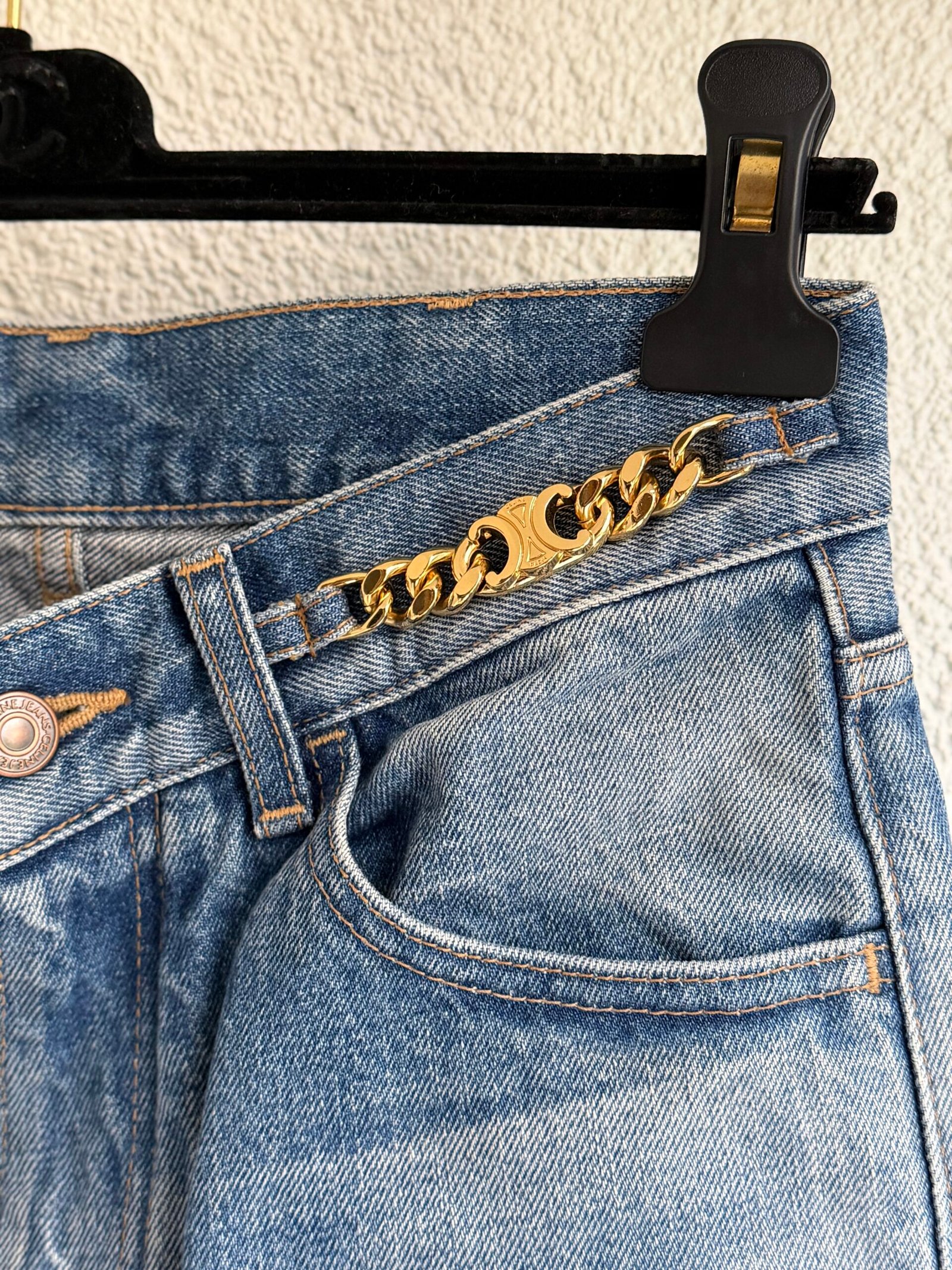 Celine Regular Fit Denim Trousers - Image 3