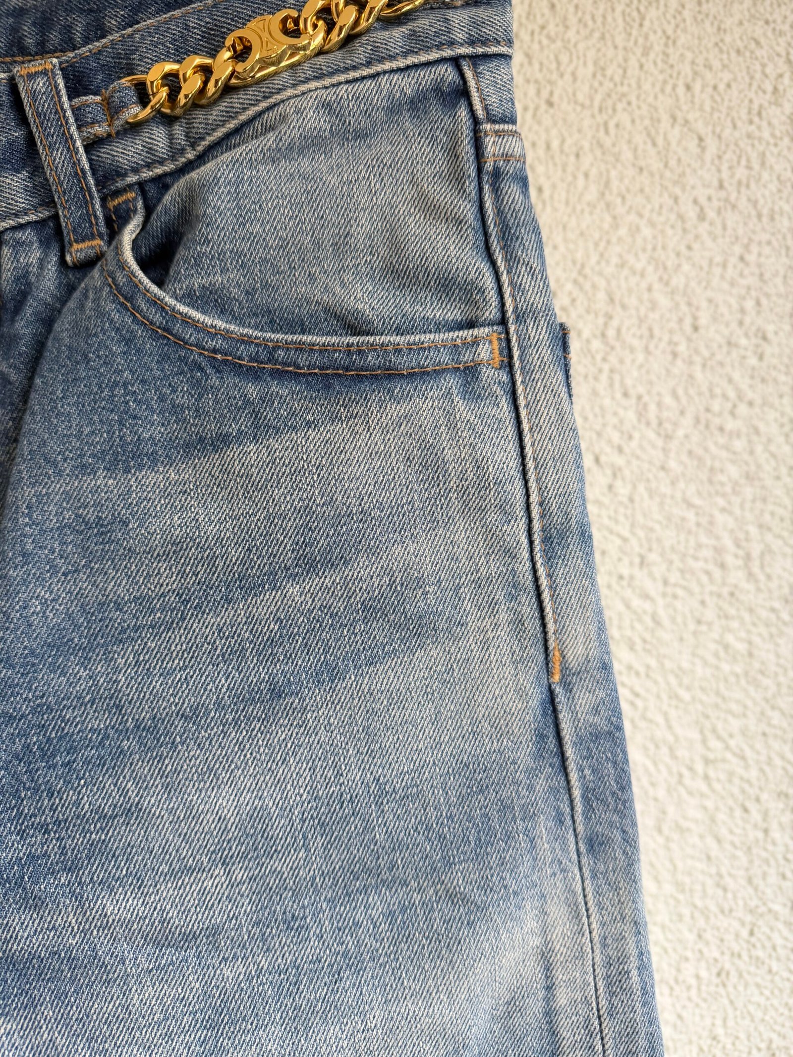 Celine Regular Fit Denim Trousers - Image 5