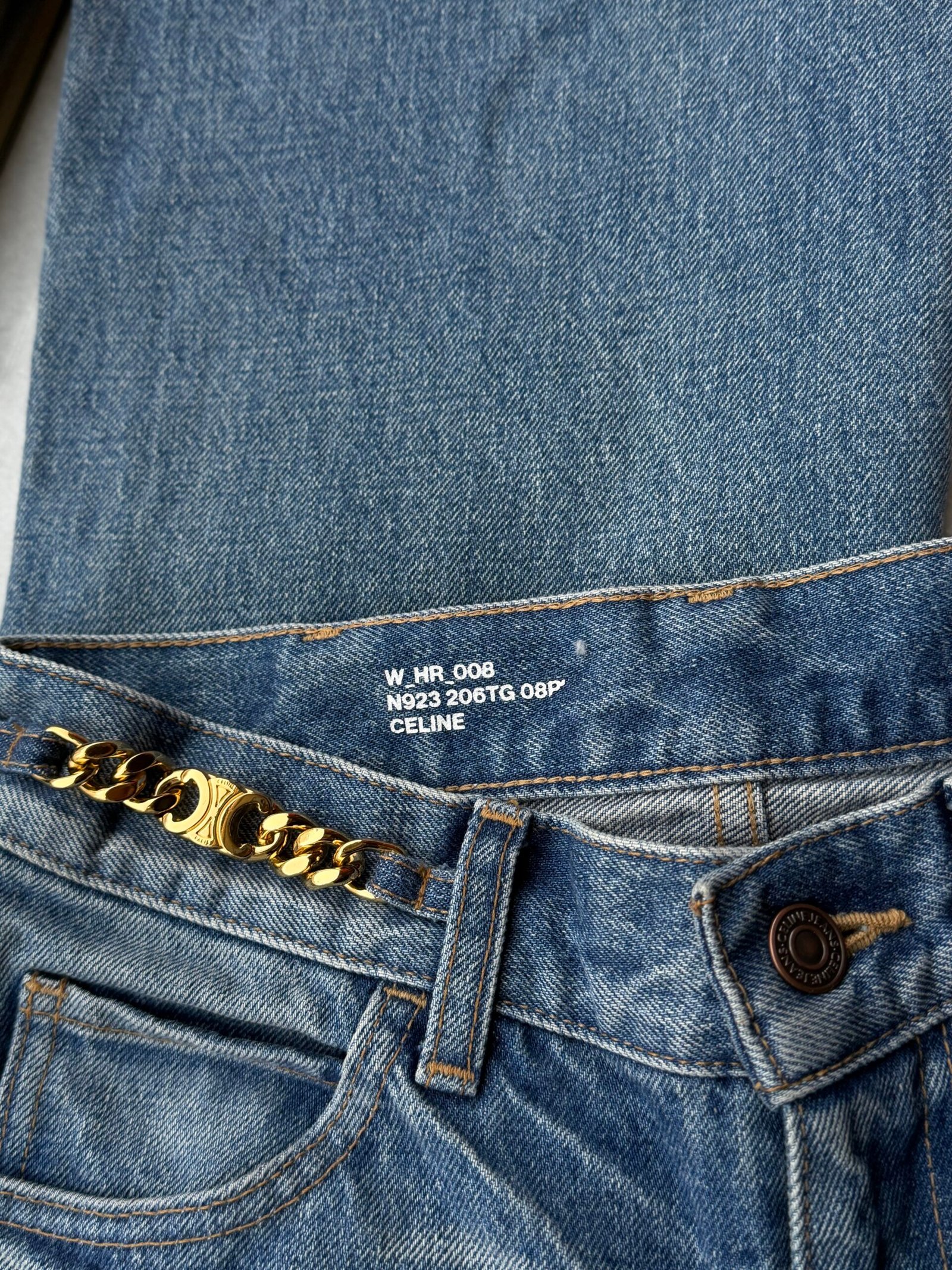 Celine Regular Fit Denim Trousers - Image 10