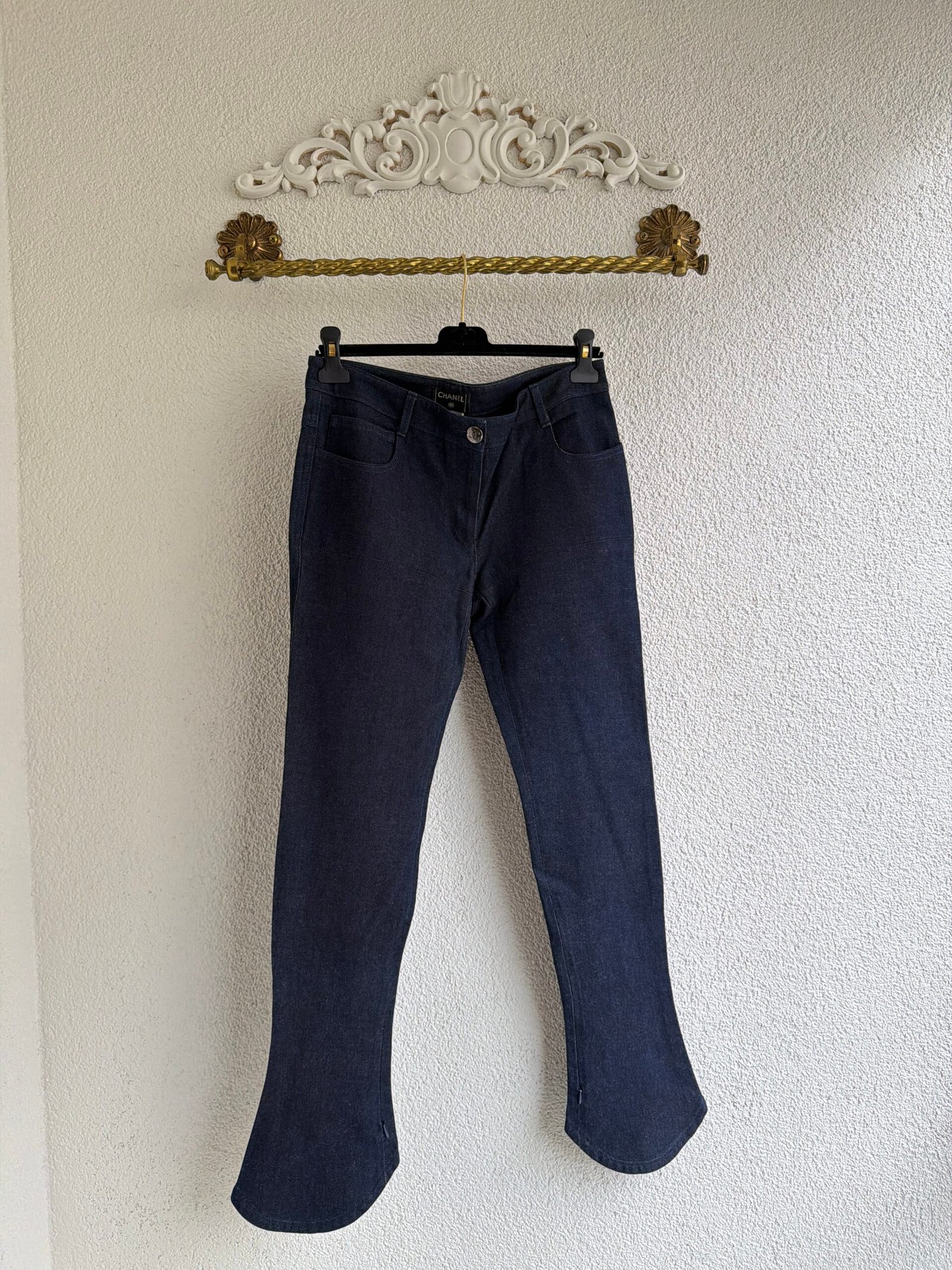 Chanel CC Logo Denim Trousers