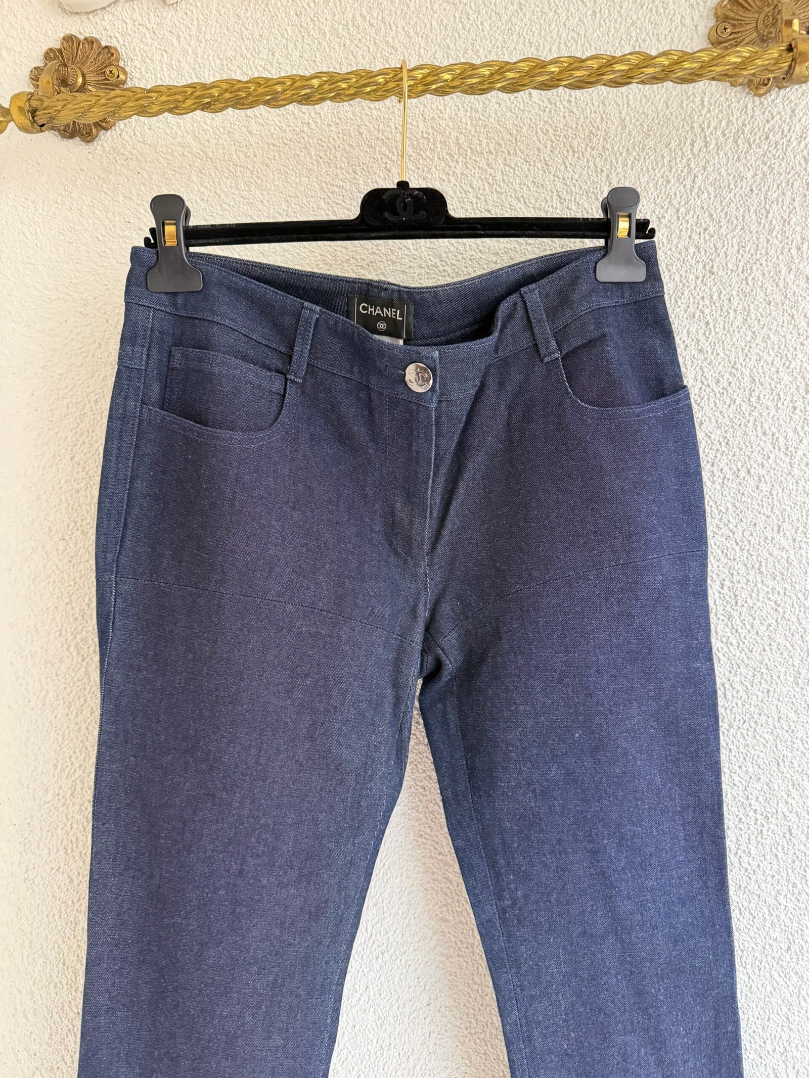 Chanel CC Logo Denim Trousers - Image 3