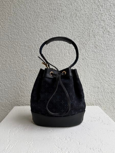 Louis Vuitton Mini Lin Noelie Blue Canvas Bucket Bag