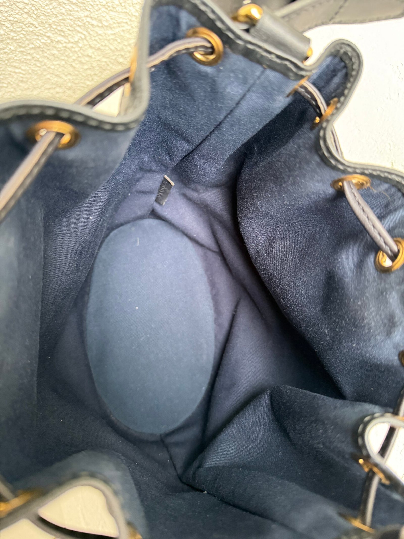 Louis Vuitton Mini Lin Noelie Blue Canvas Bucket Bag - Image 11