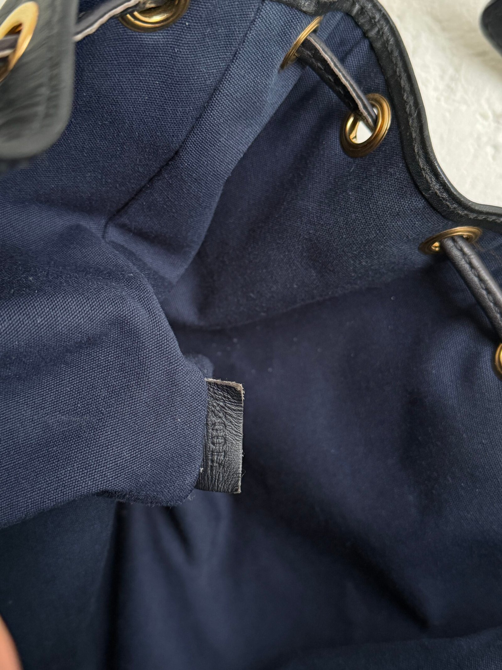 Louis Vuitton Mini Lin Noelie Blue Canvas Bucket Bag - Image 12