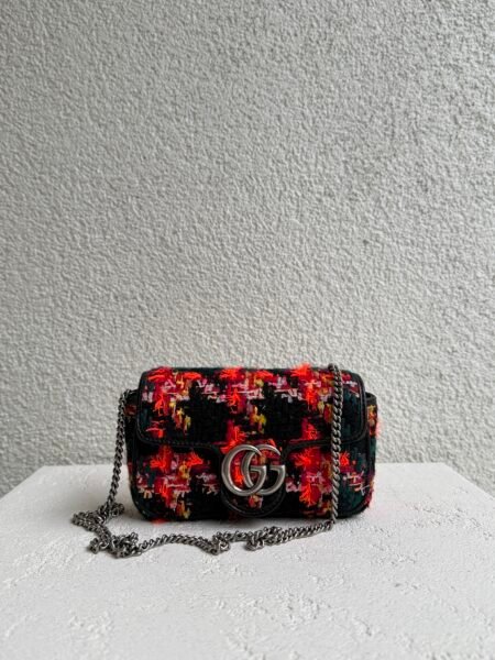 Gucci GG Marmont Tweed Super Mini Shoulder Bag