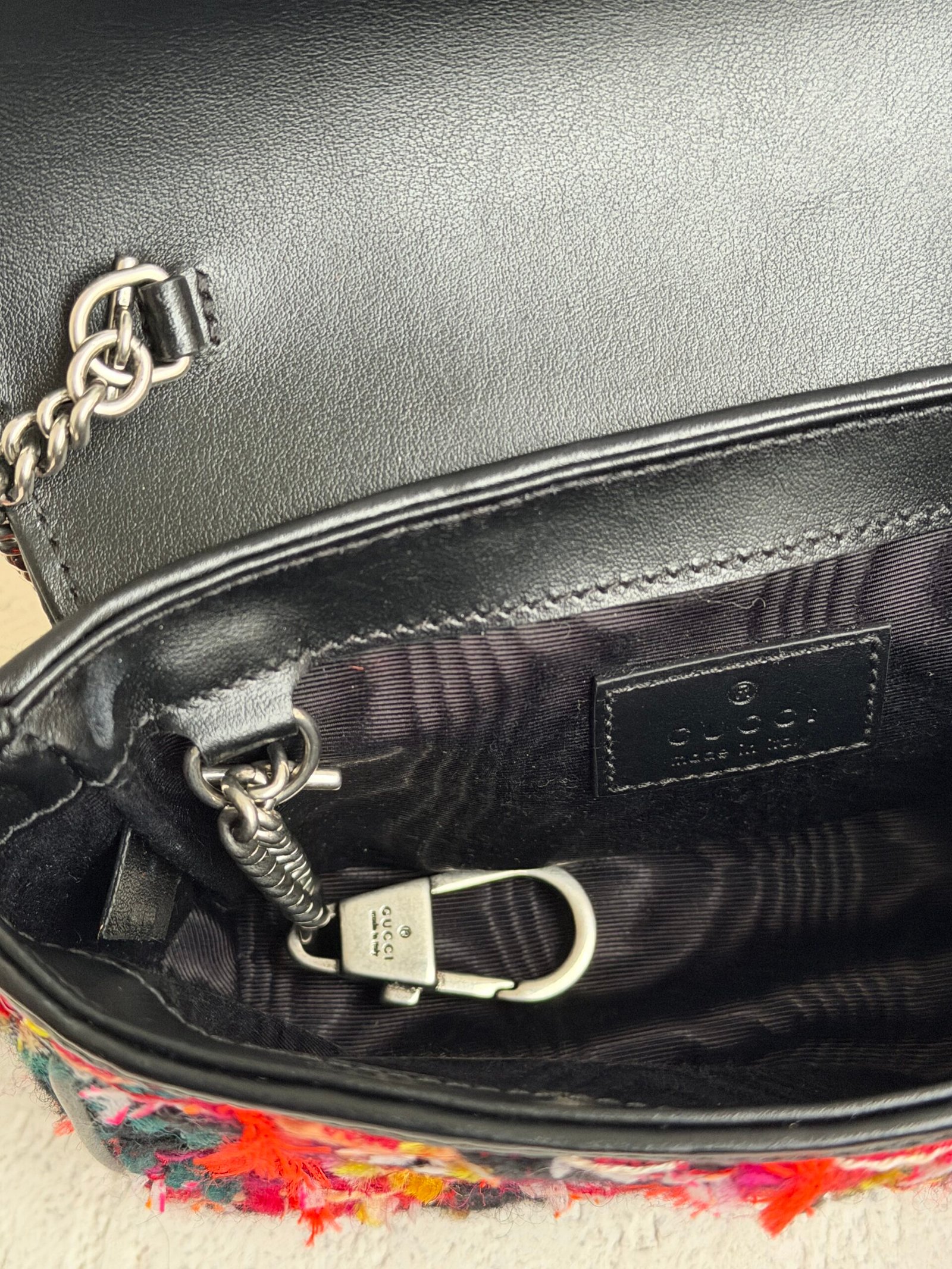 Gucci GG Marmont Tweed Super Mini Shoulder Bag - Image 11