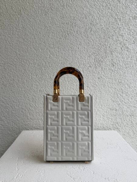 Fendi White Sunshine Mini Leather Handbag