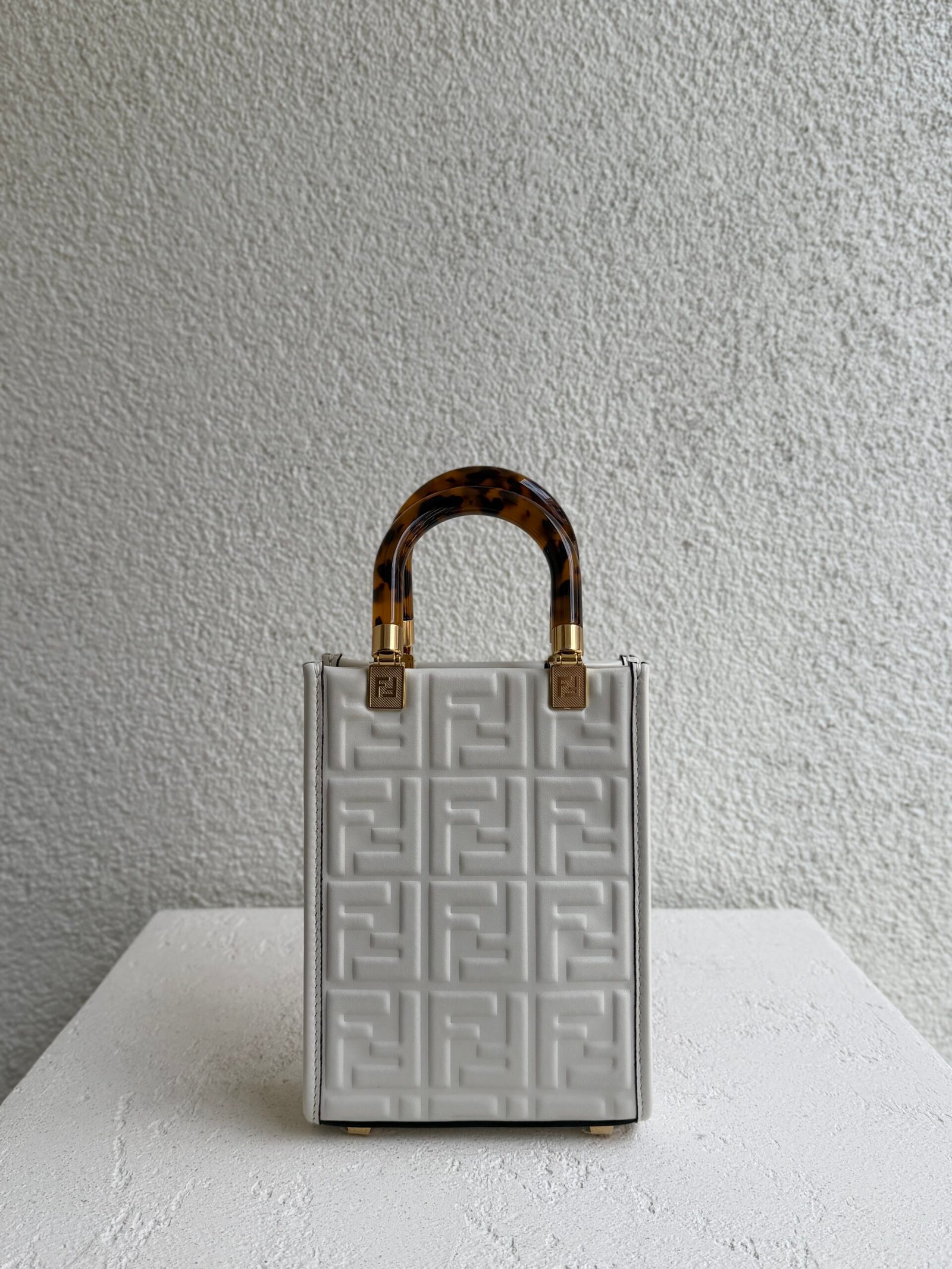 Fendi White Sunshine Mini Leather Handbag