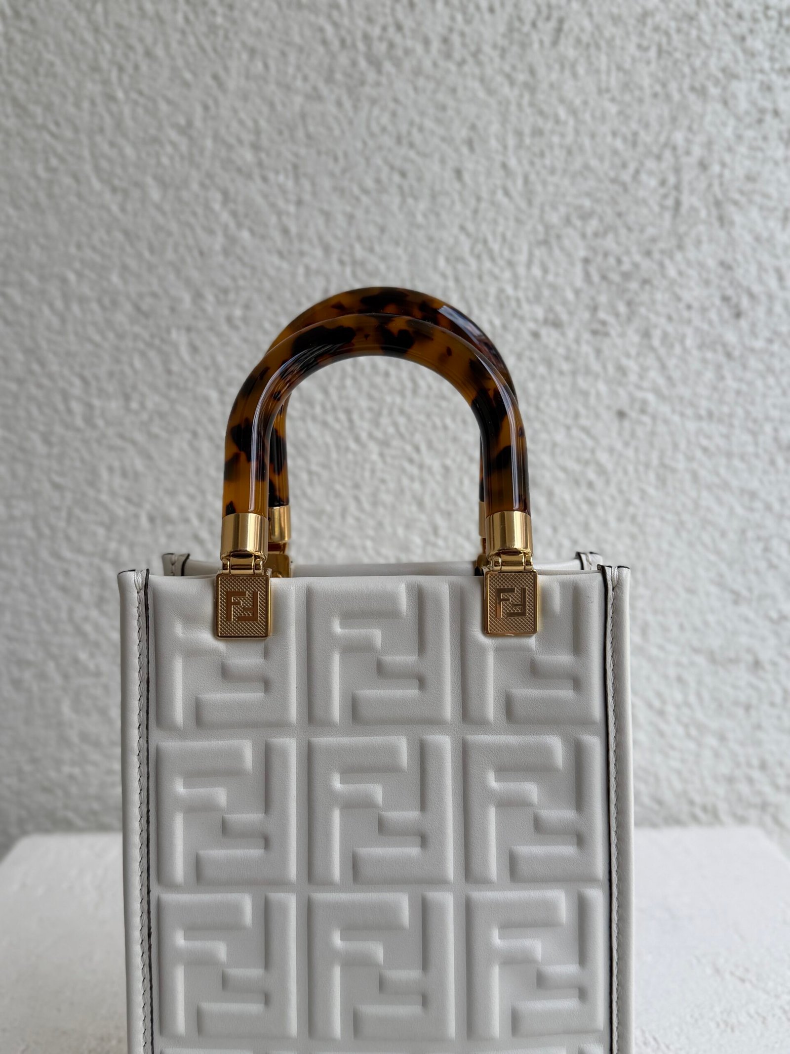 Fendi White Sunshine Mini Leather Handbag - Image 2