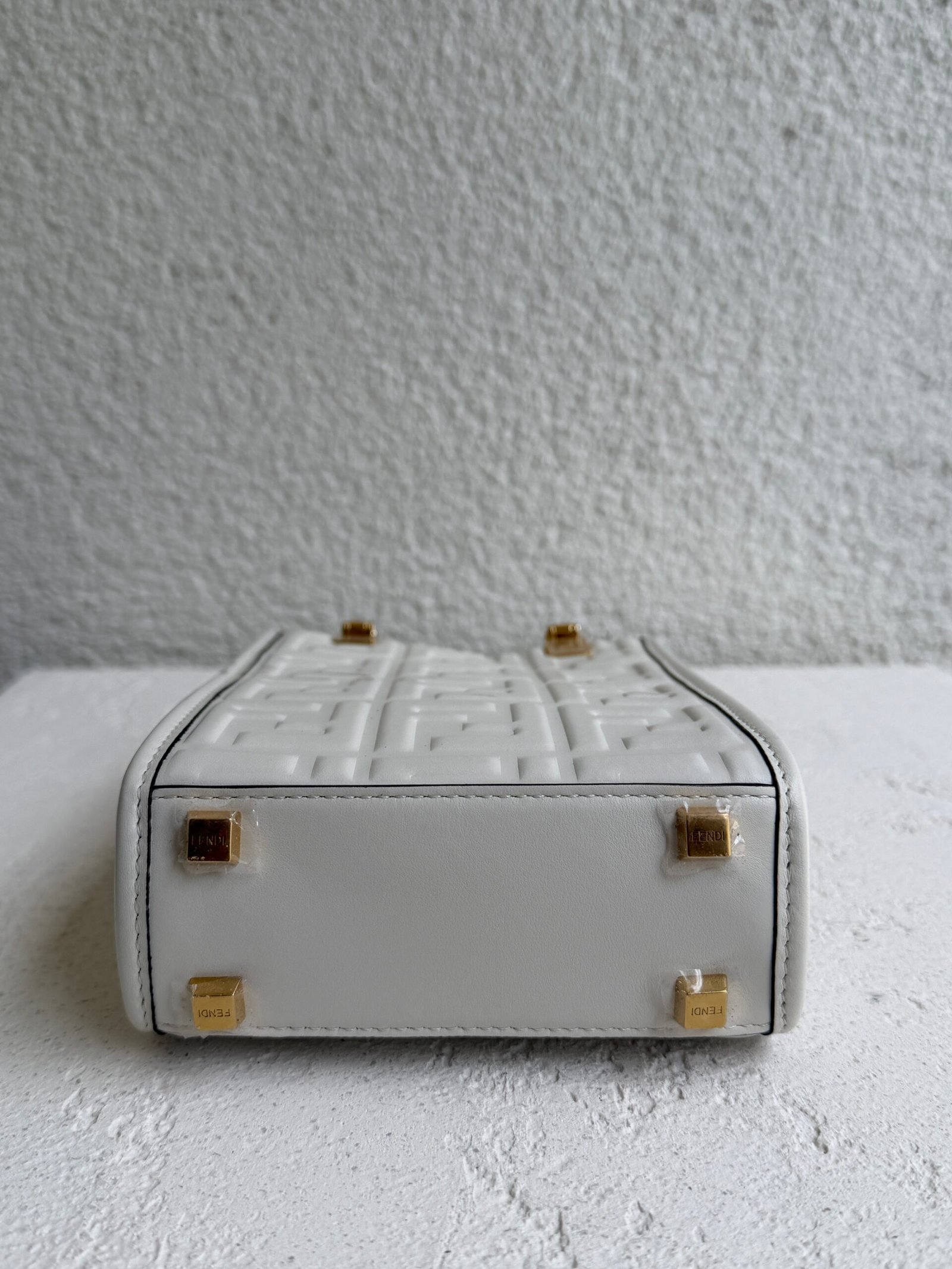 Fendi White Sunshine Mini Leather Handbag - Image 9