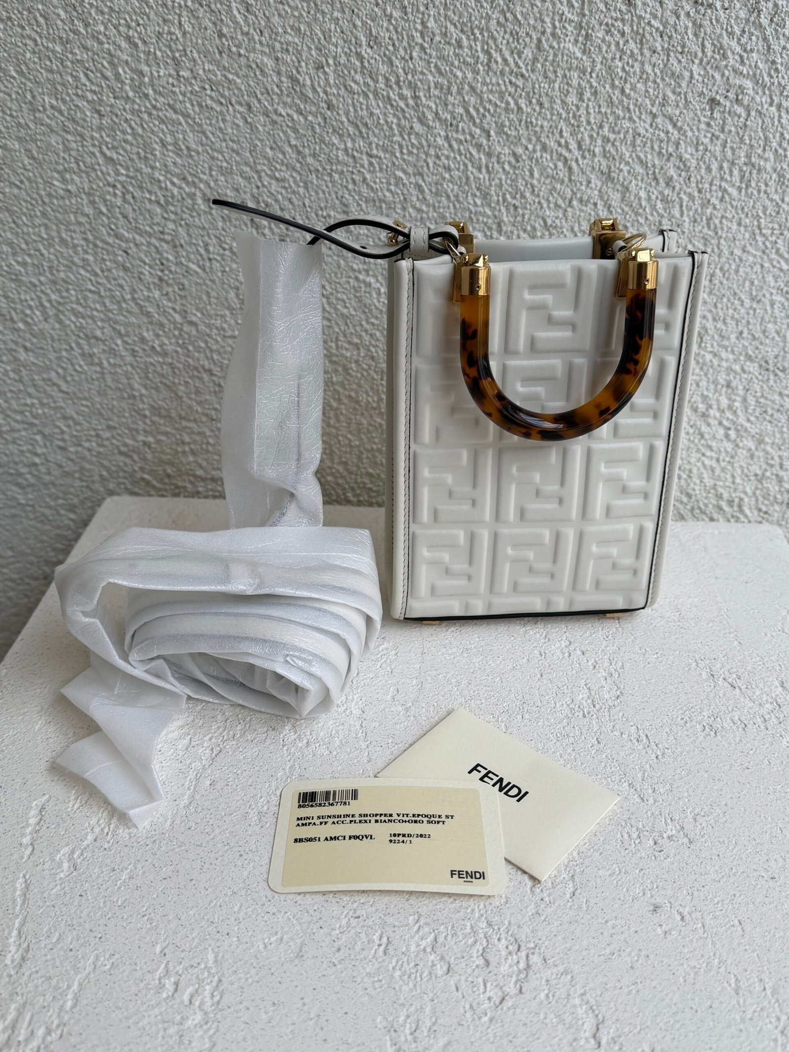 Fendi White Sunshine Mini Leather Handbag - Image 11