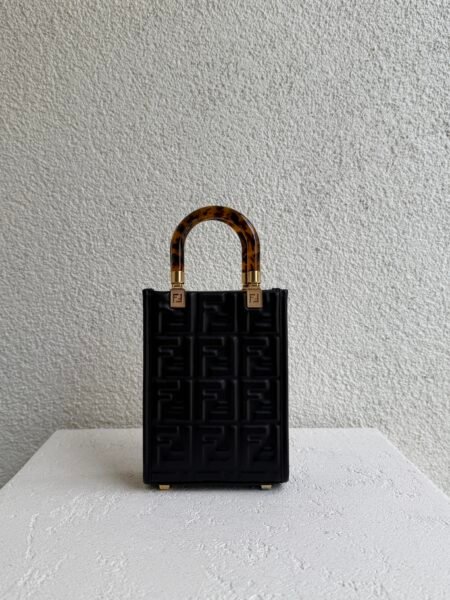 Fendi Black Sunshine Mini Leather Handbag