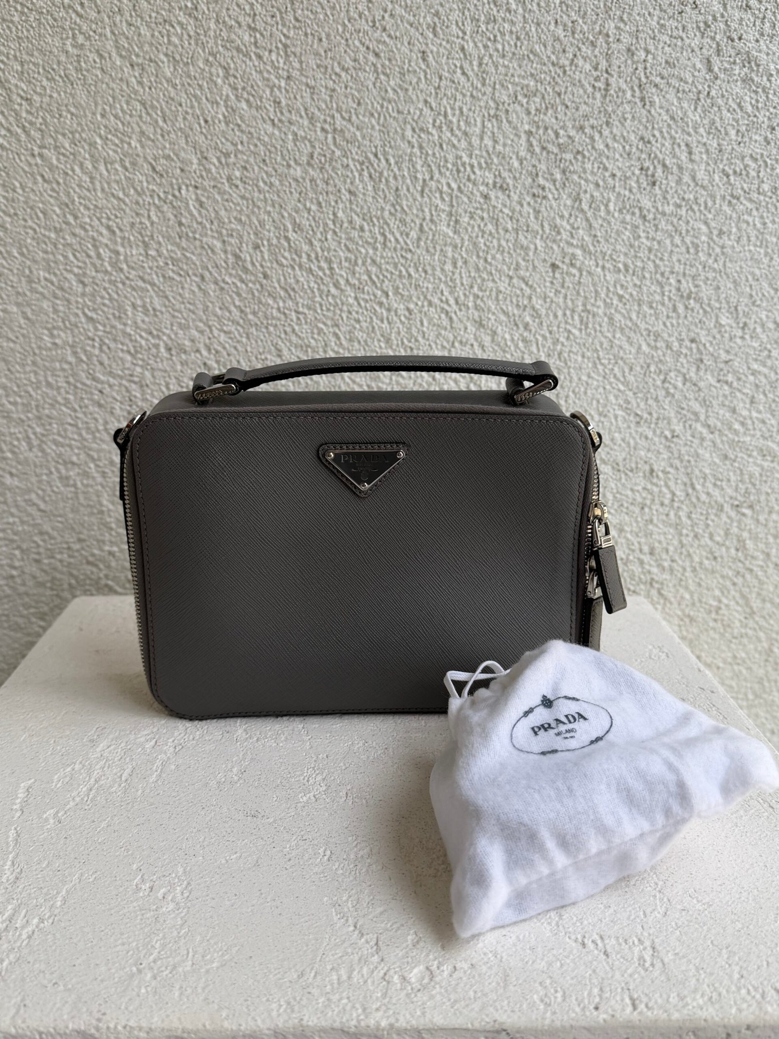 Prada Brique Saffiano Crossbody Bag - Image 13