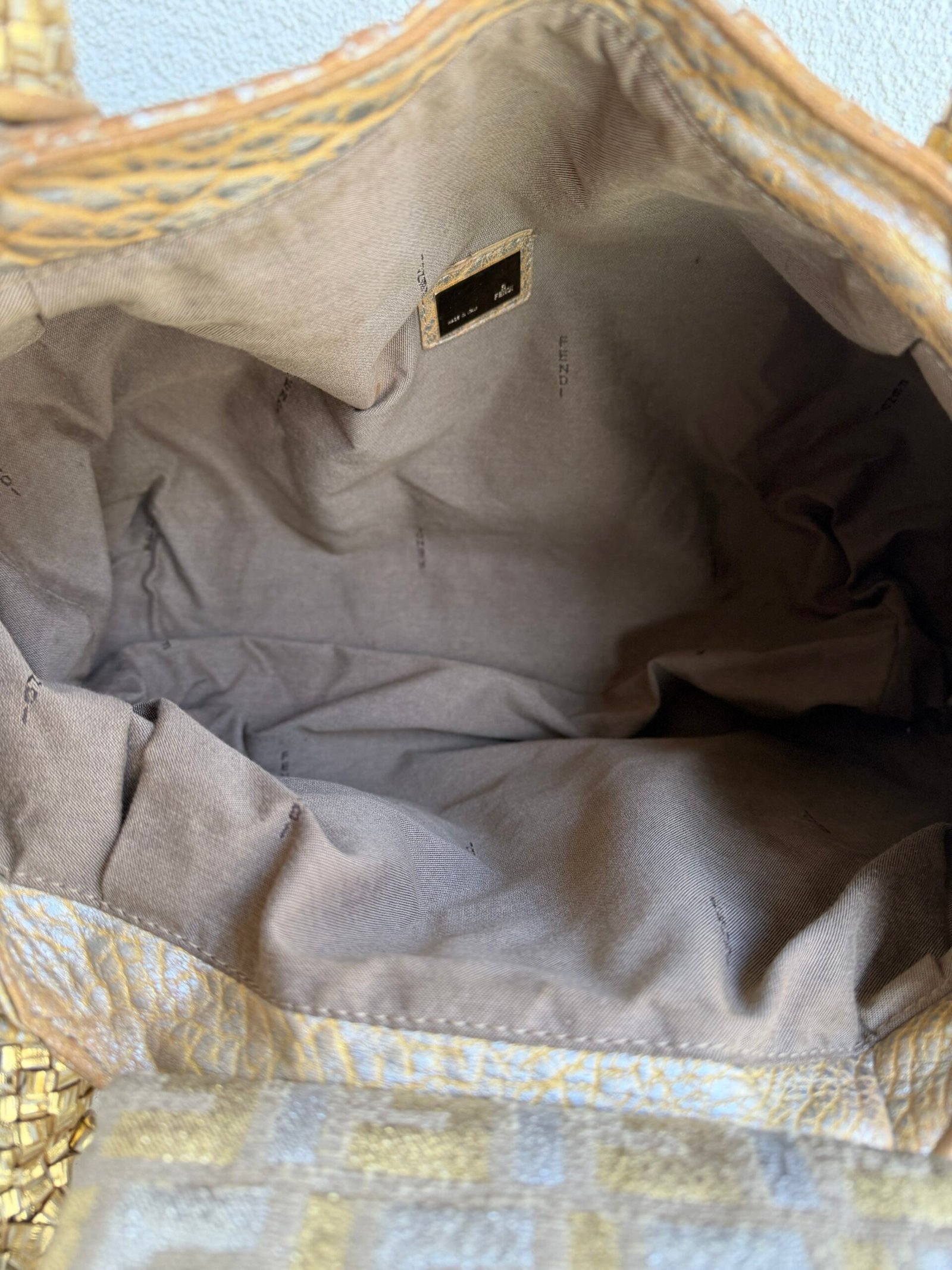 Fendi Gold Holographic Leather Spy Handbag - Image 11