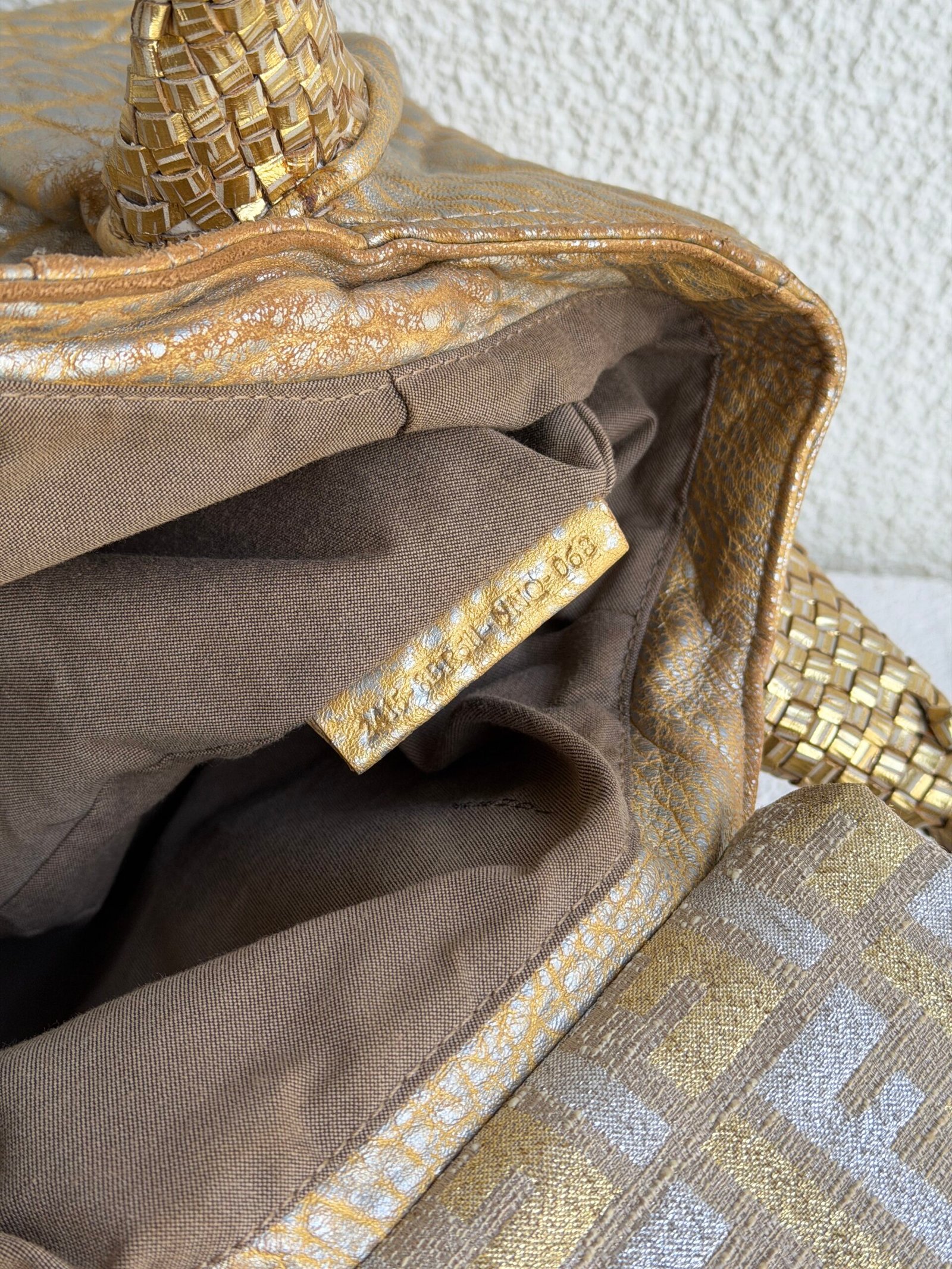 Fendi Gold Holographic Leather Spy Handbag - Image 12