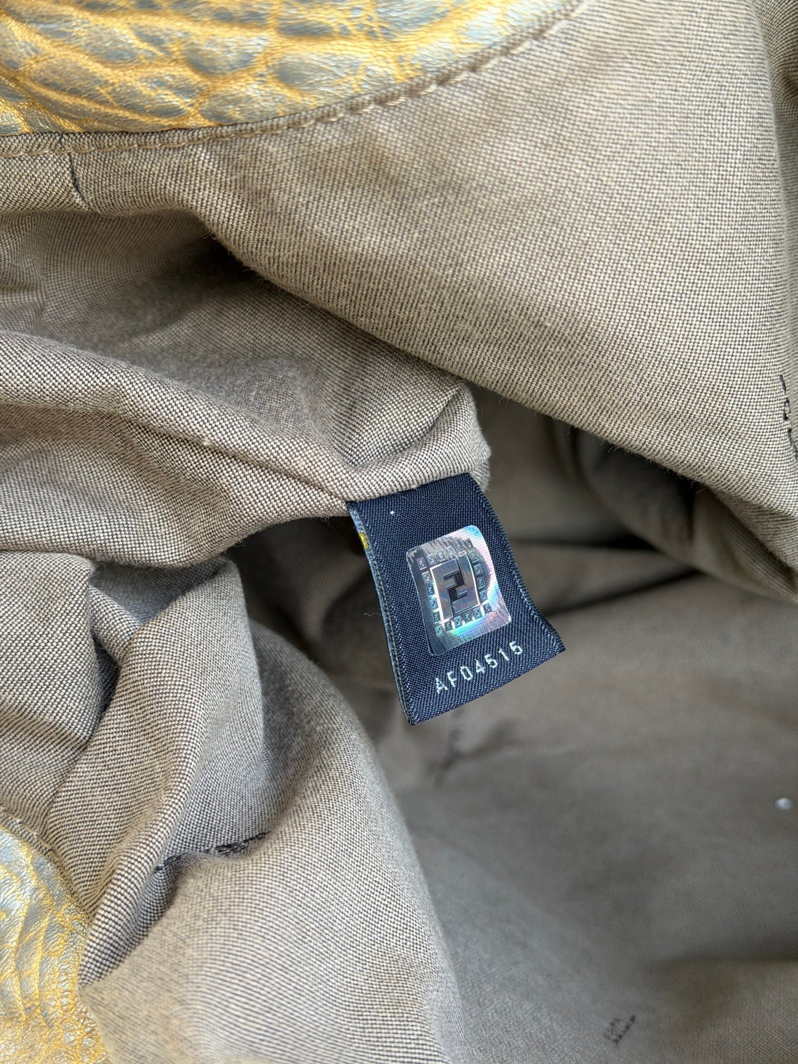 Fendi Gold Holographic Leather Spy Handbag - Image 13