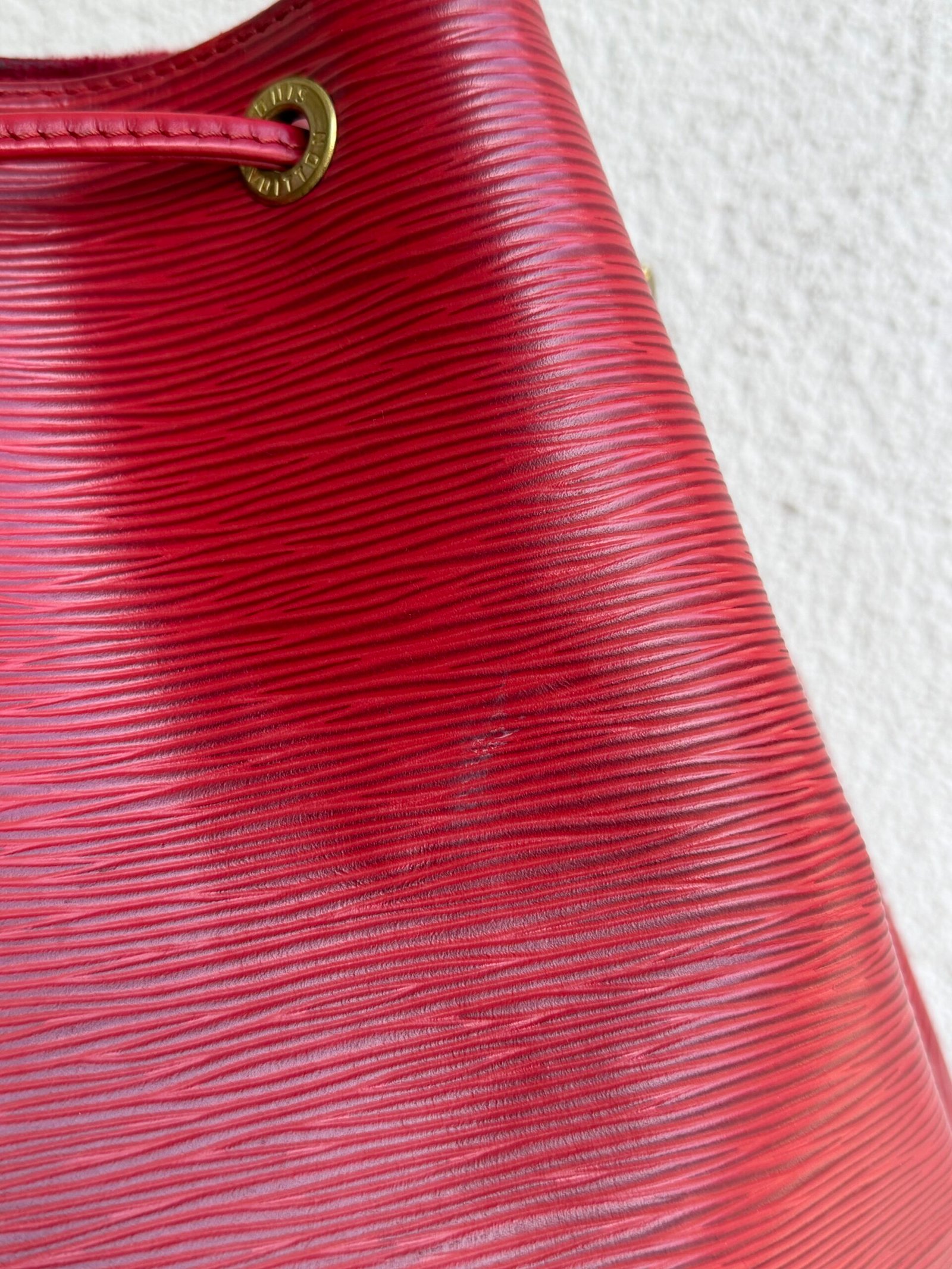 Louis Vuitton Red Epi Leather Petit Noe Shoulder Bag - Image 8
