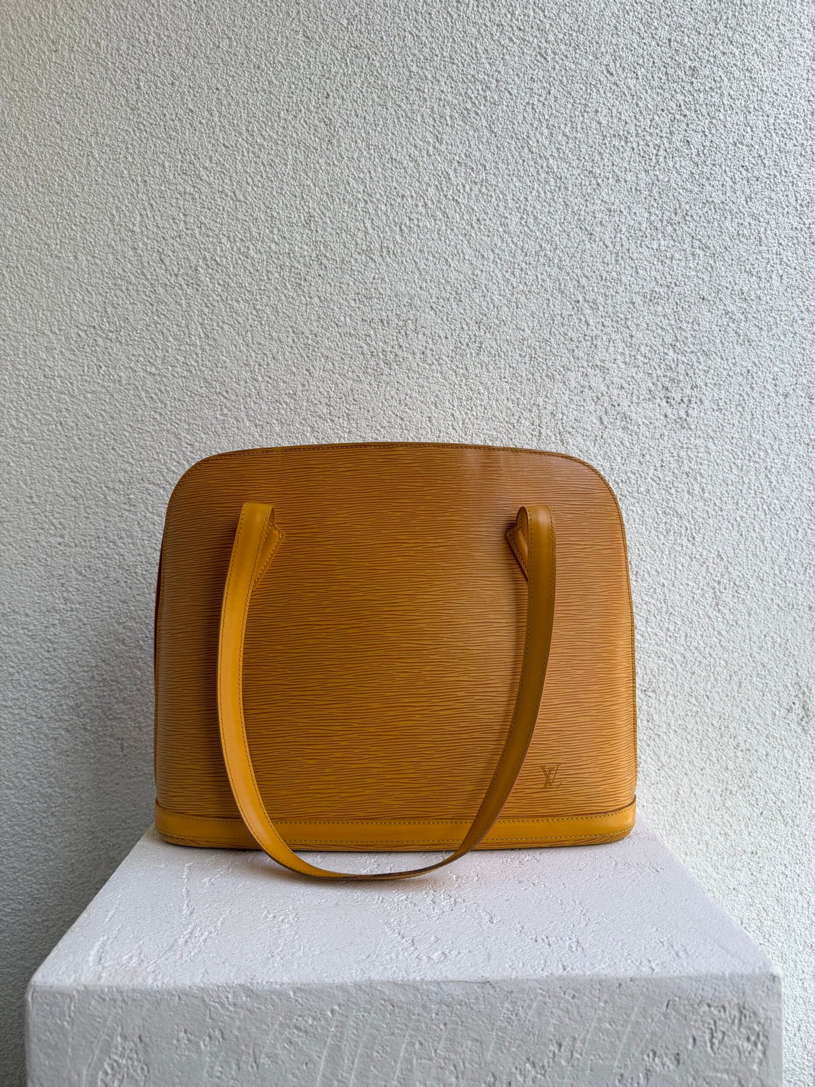 Louis Vuitton Epi Leather Yellow Lussag Bag