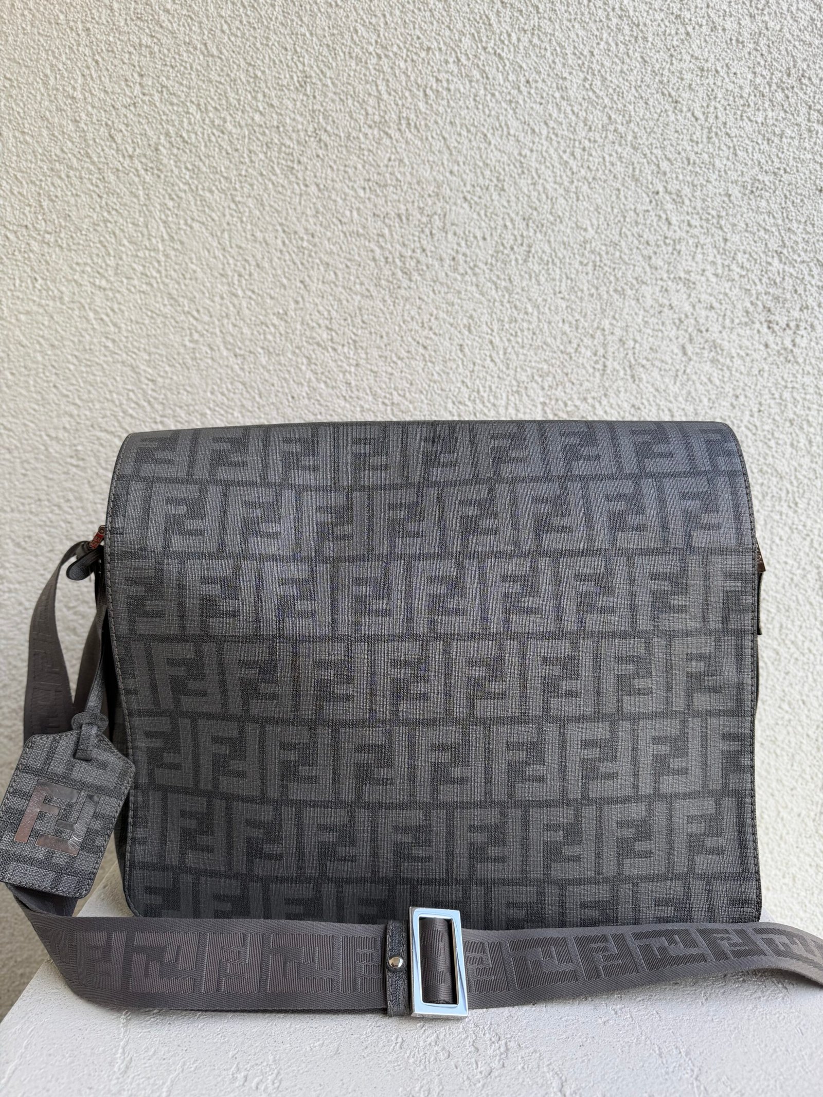 Fendi Zucca Spalmati Messenger Bag - Image 2