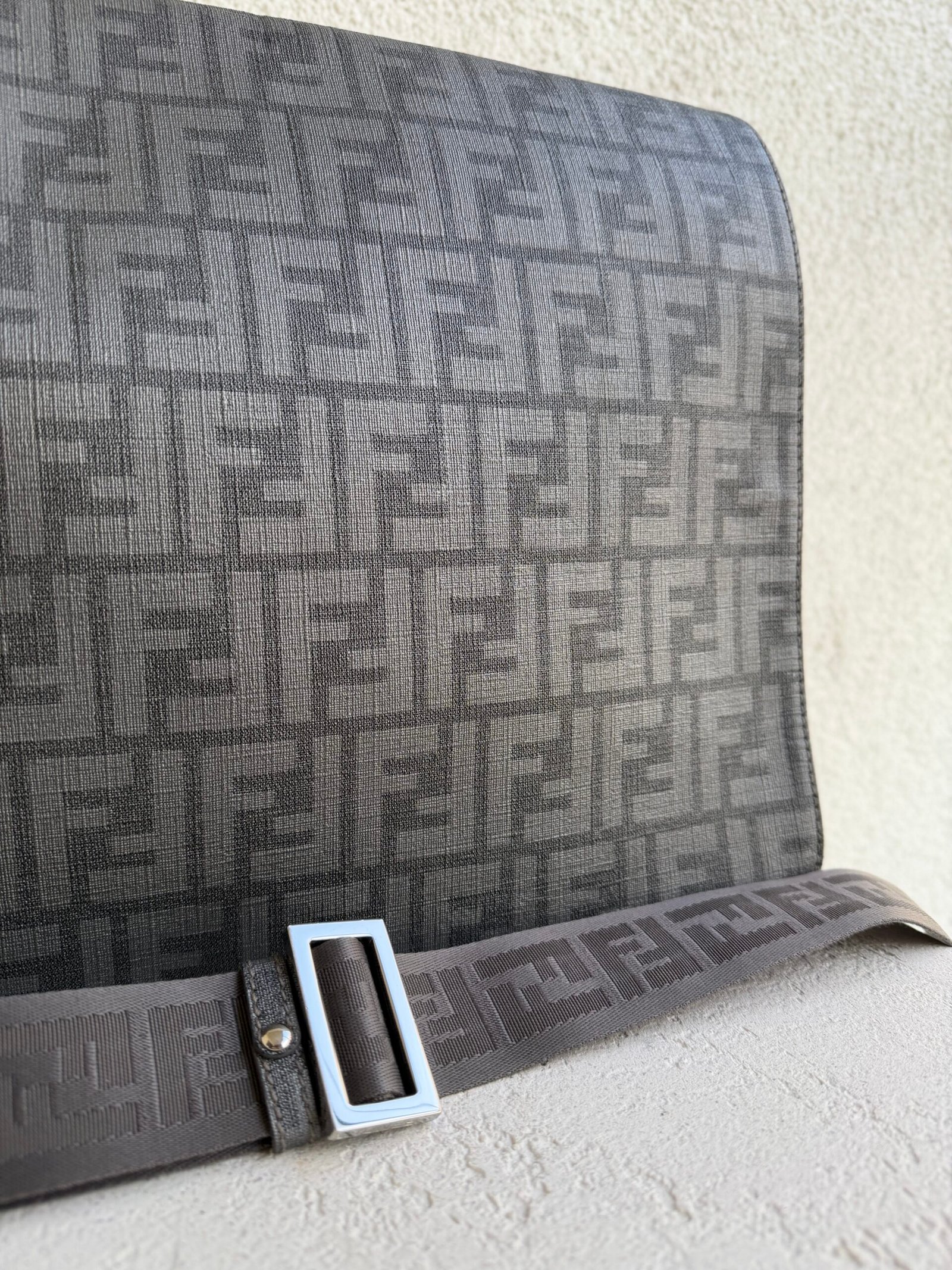 Fendi Zucca Spalmati Messenger Bag - Image 4