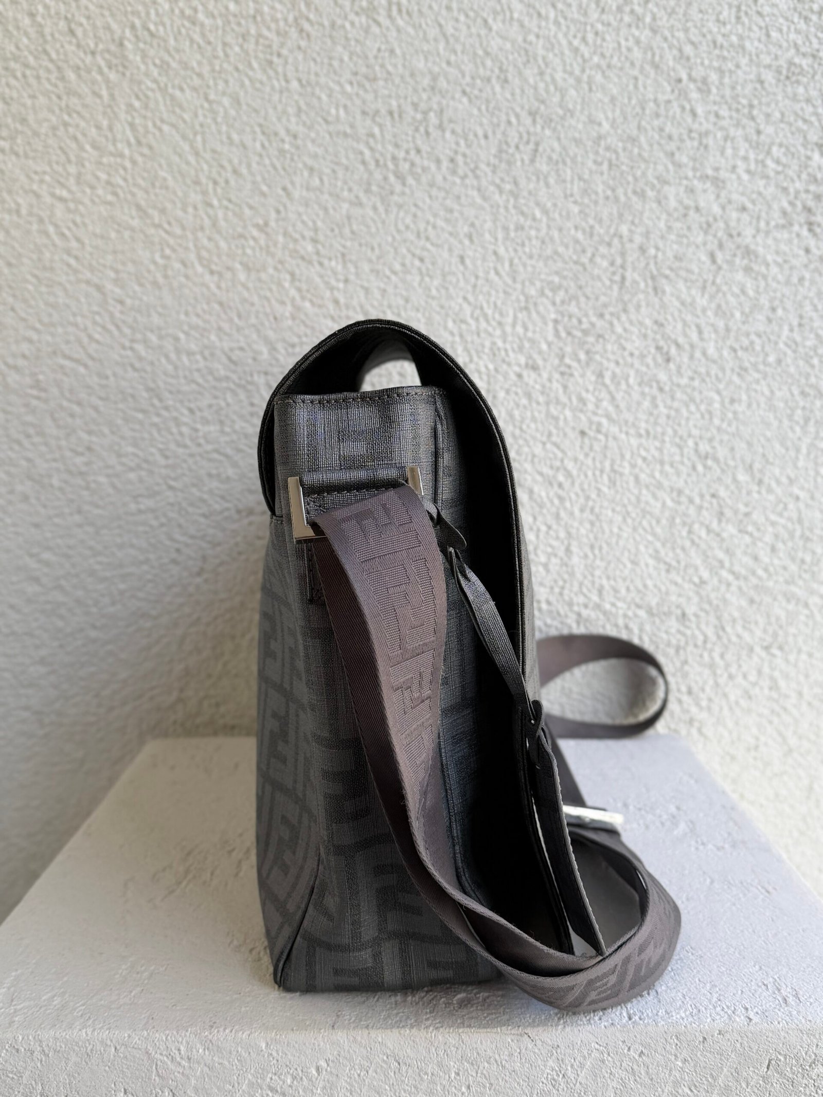 Fendi Zucca Spalmati Messenger Bag - Image 6