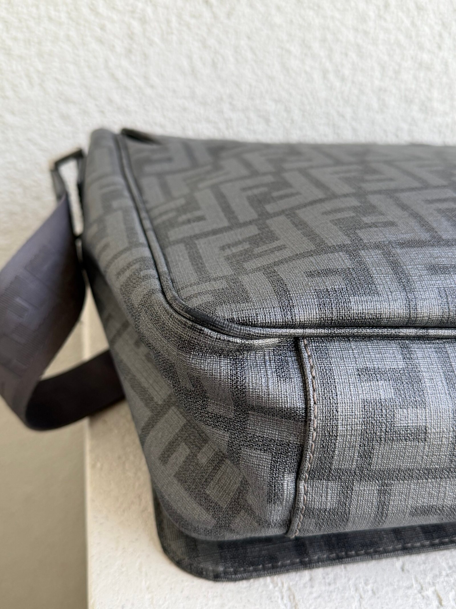 Fendi Zucca Spalmati Messenger Bag - Image 11