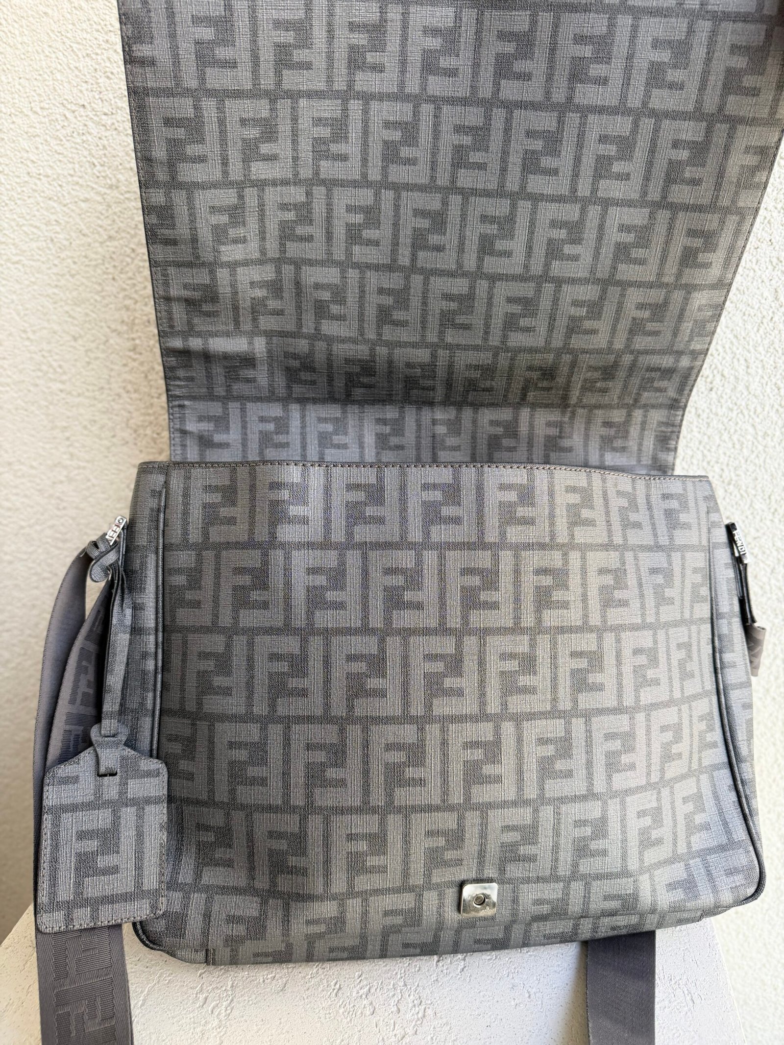 Fendi Zucca Spalmati Messenger Bag - Image 12
