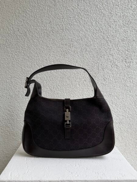 Gucci Canvas GG Monogram Brown Small Jackie Bag