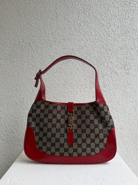 Gucci Canvas GG Monogram Red Small Jackie Bag