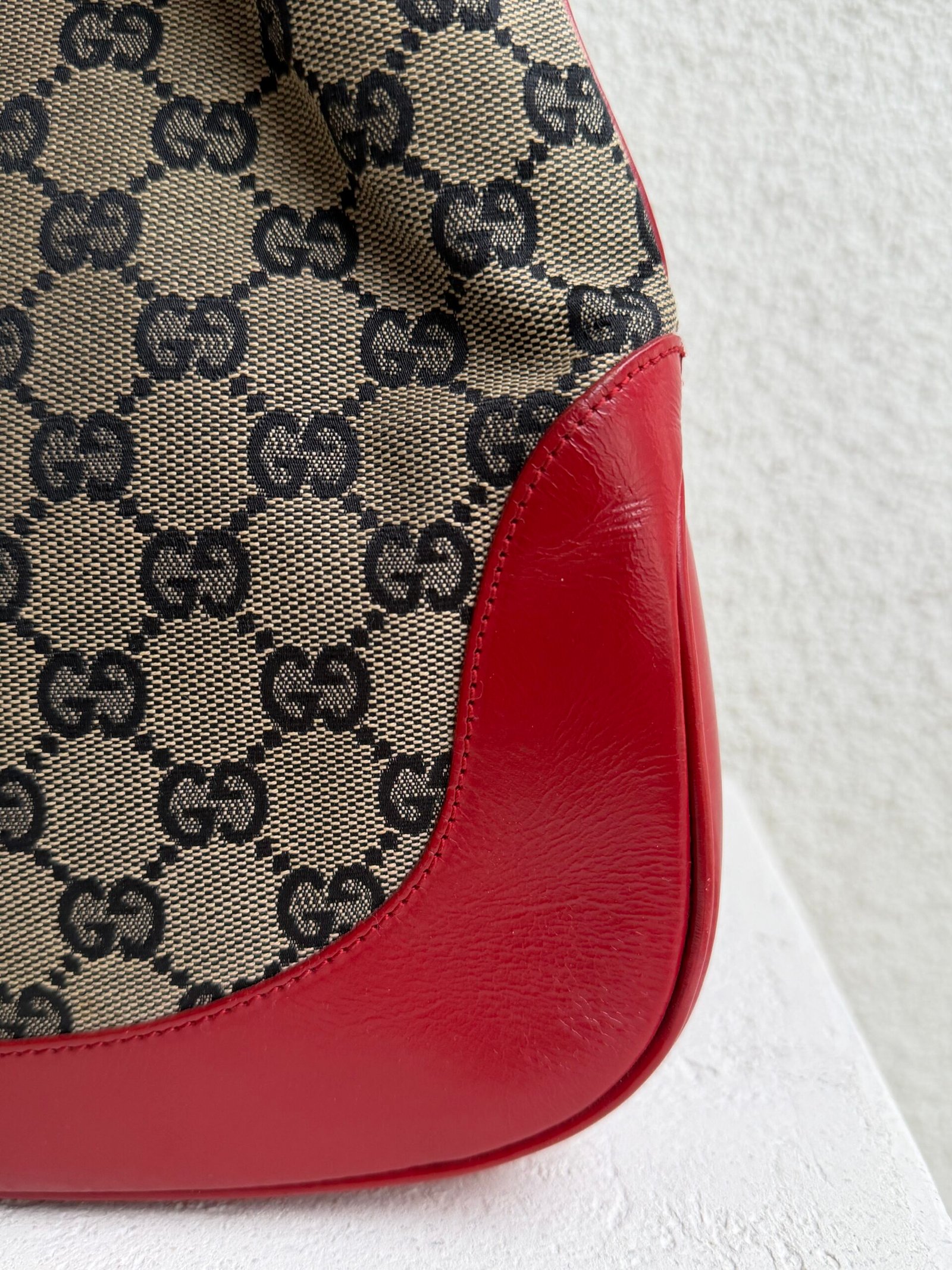 Gucci Canvas GG Monogram Red Small Jackie Bag - Image 6