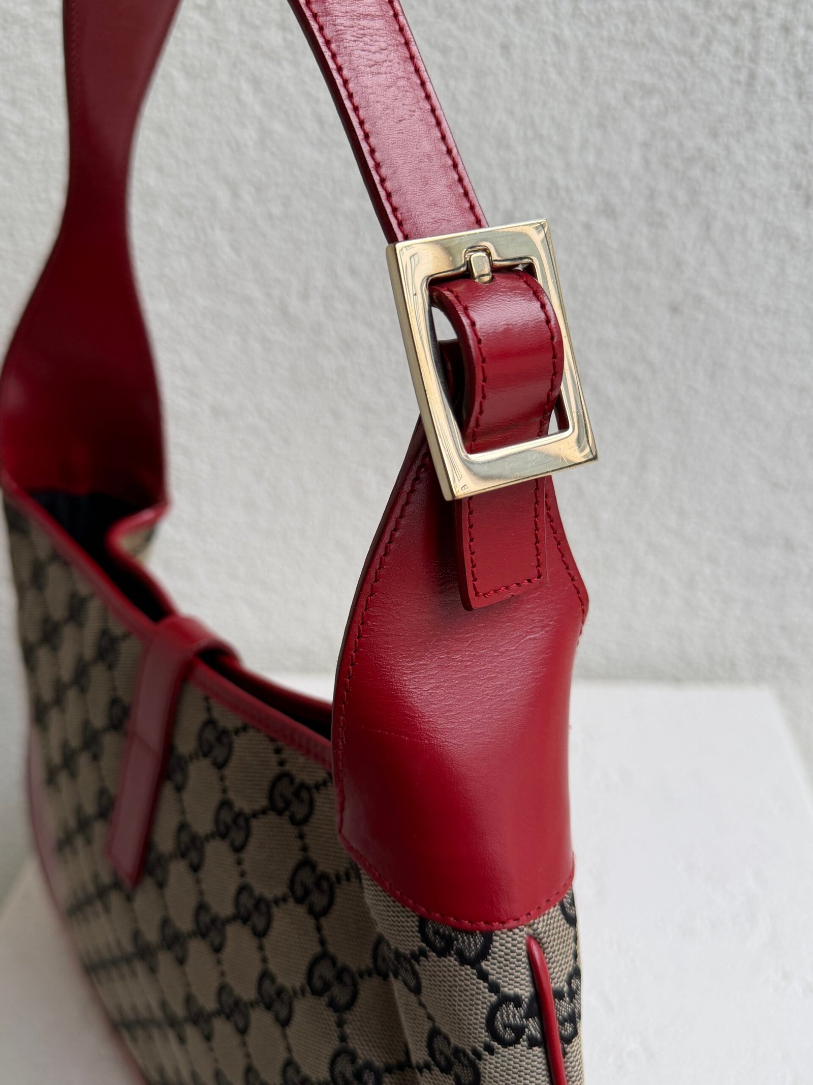 Gucci Canvas GG Monogram Red Small Jackie Bag - Image 8