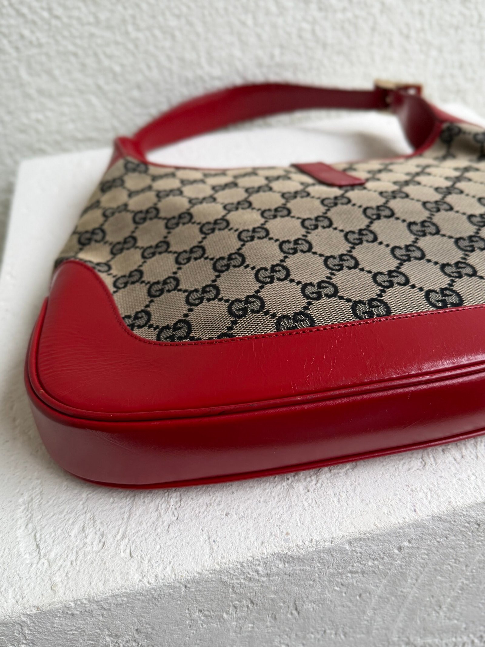 Gucci Canvas GG Monogram Red Small Jackie Bag - Image 10