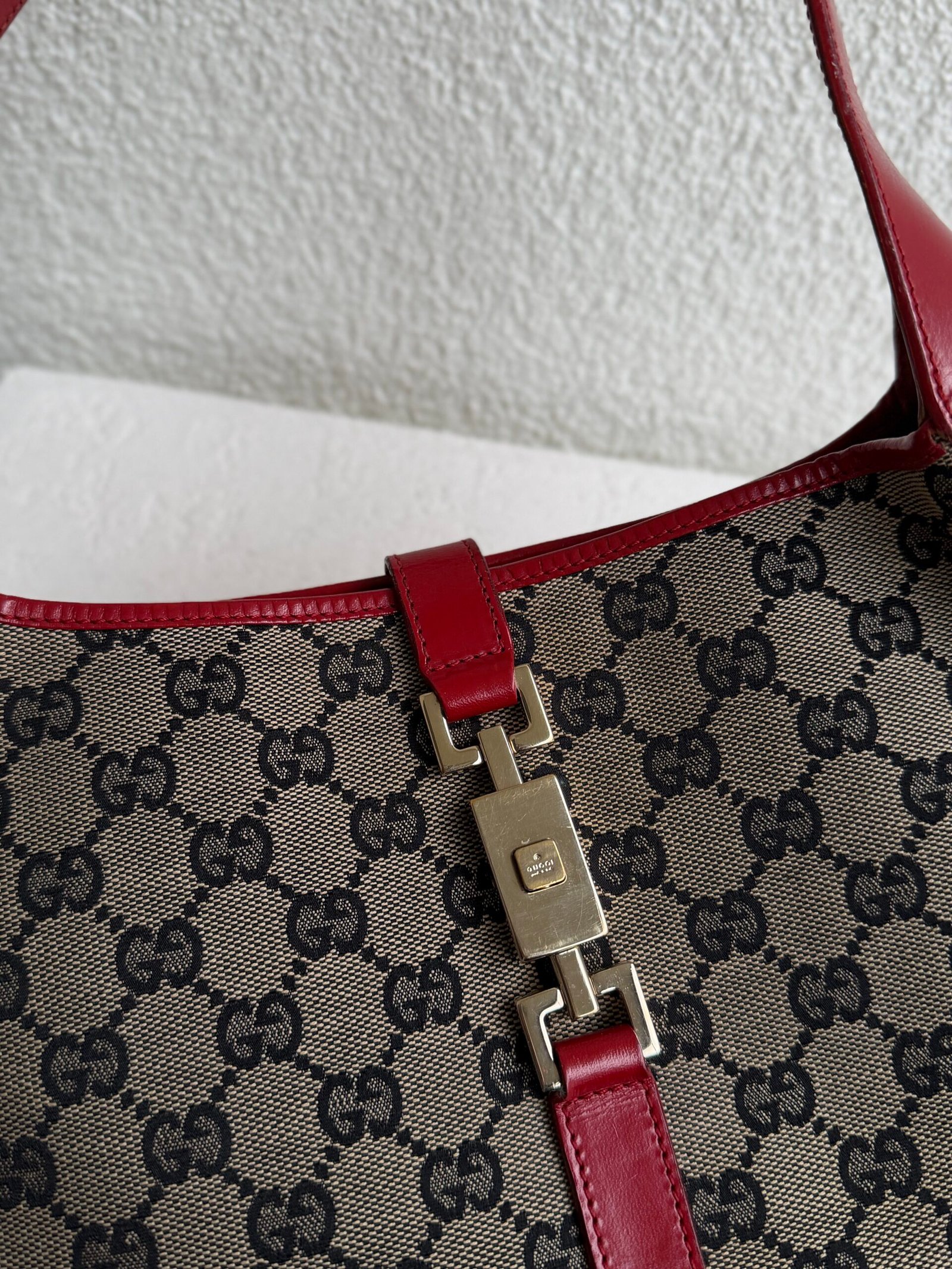 Gucci Canvas GG Monogram Red Small Jackie Bag - Image 13
