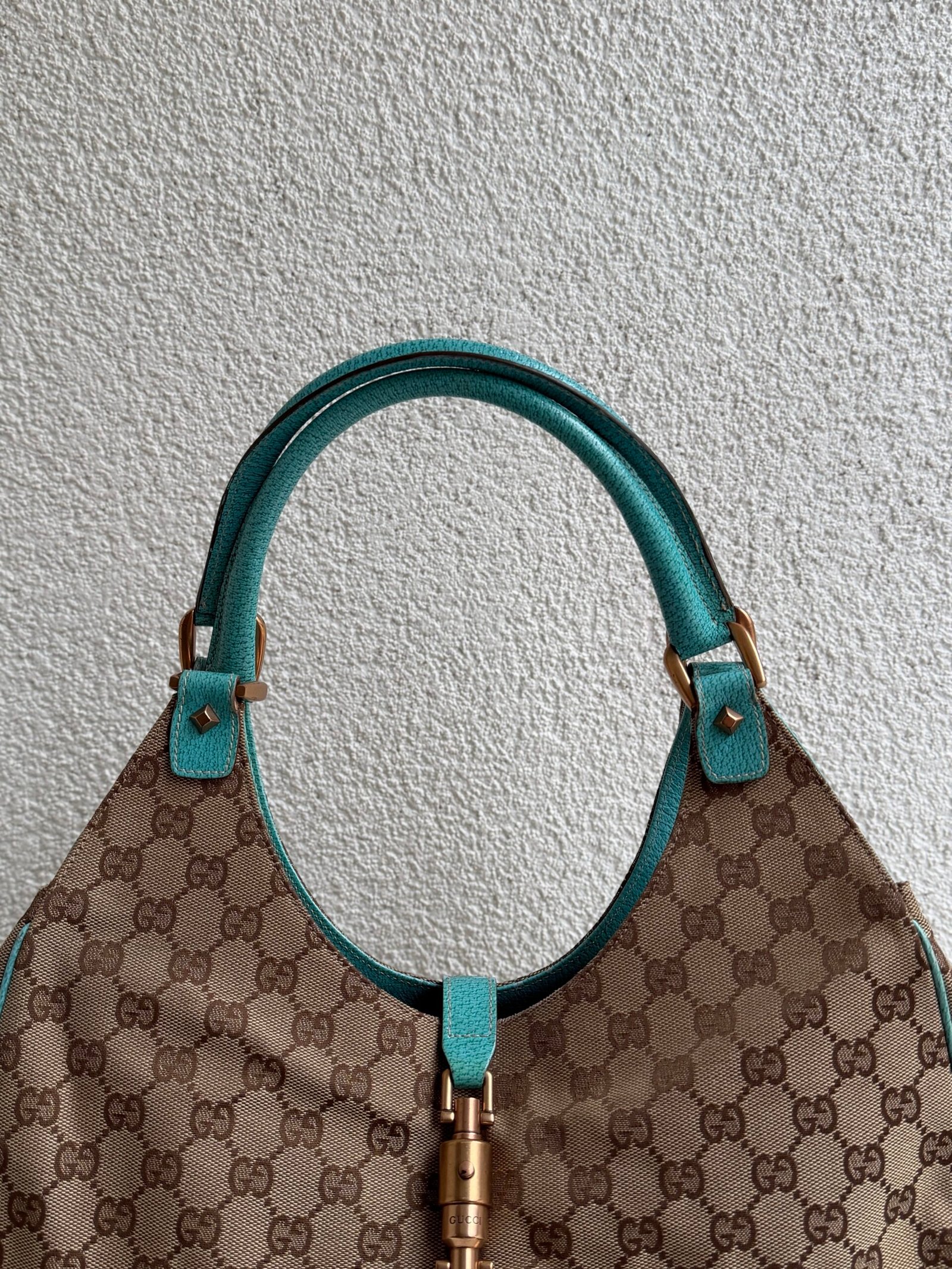 Gucci Canvas GG Monogram Jackie Hobo Bag - Görsel 5