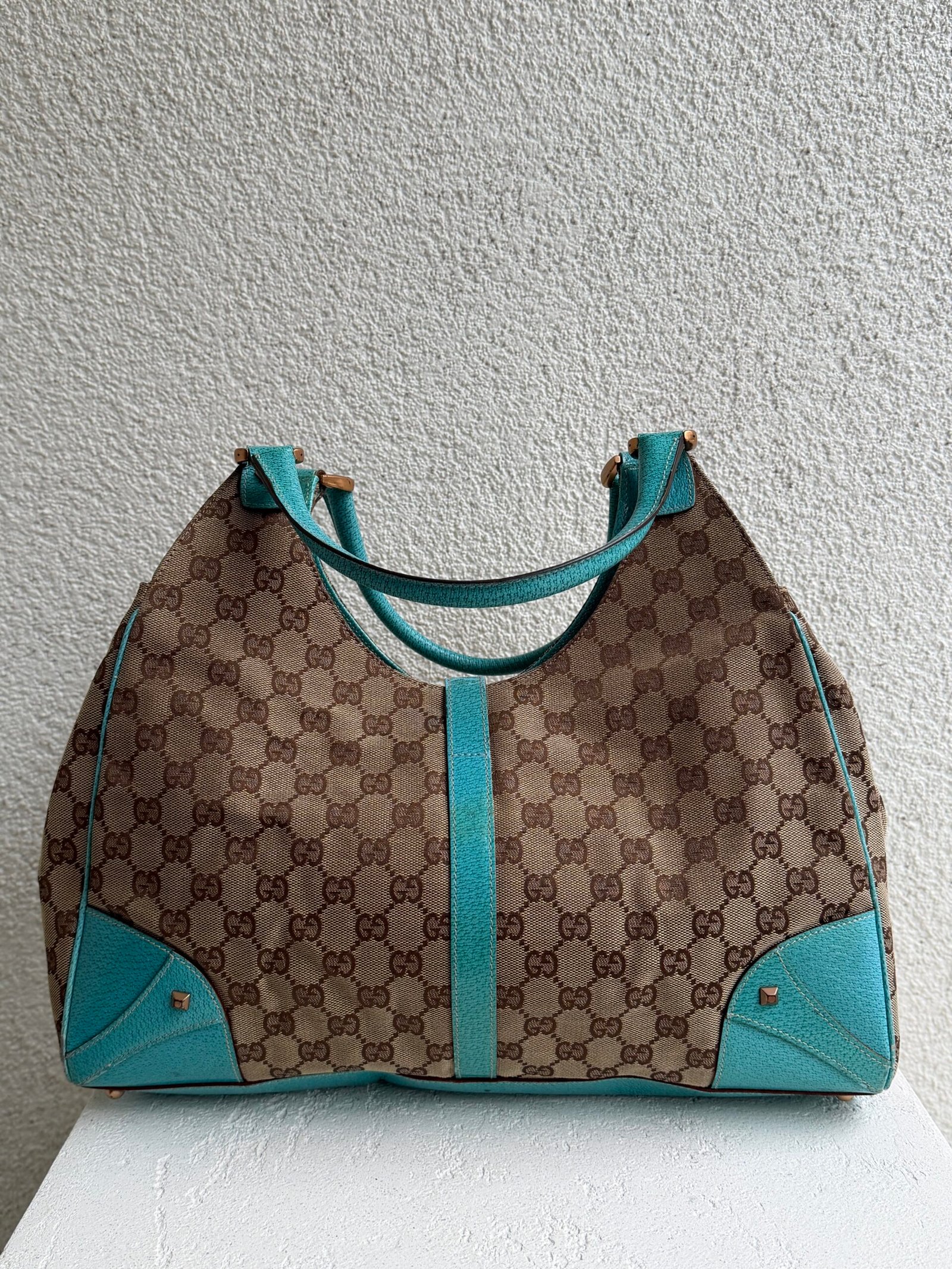 Gucci Canvas GG Monogram Jackie Hobo Bag - Görsel 7