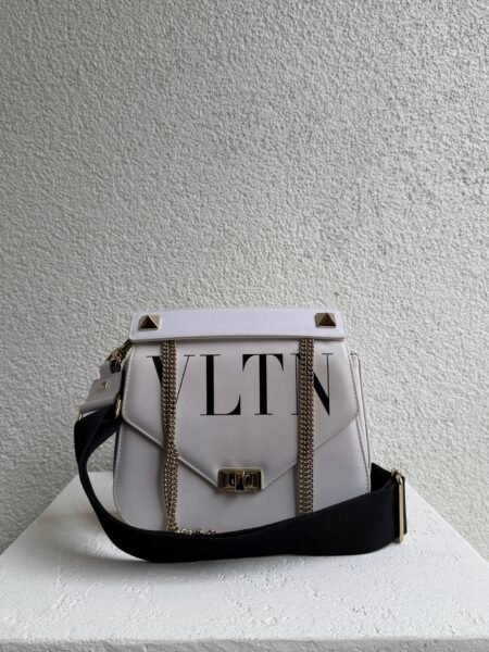 Valentino VLTN Logo Leather Shoulder Bag